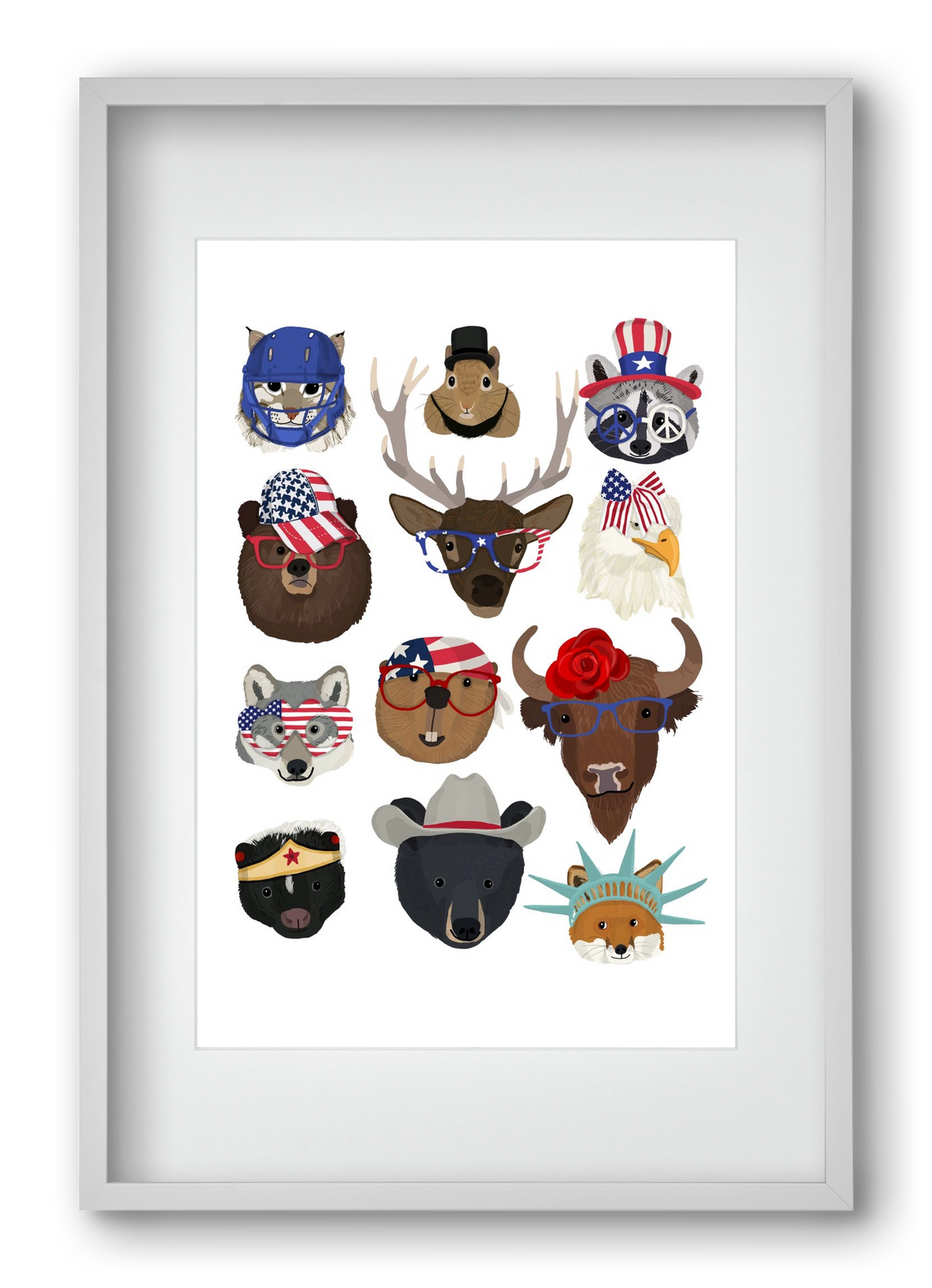 Animals of the planet USA, 40x60 cm (30x45 cm), Fehér keret, paszpartuval