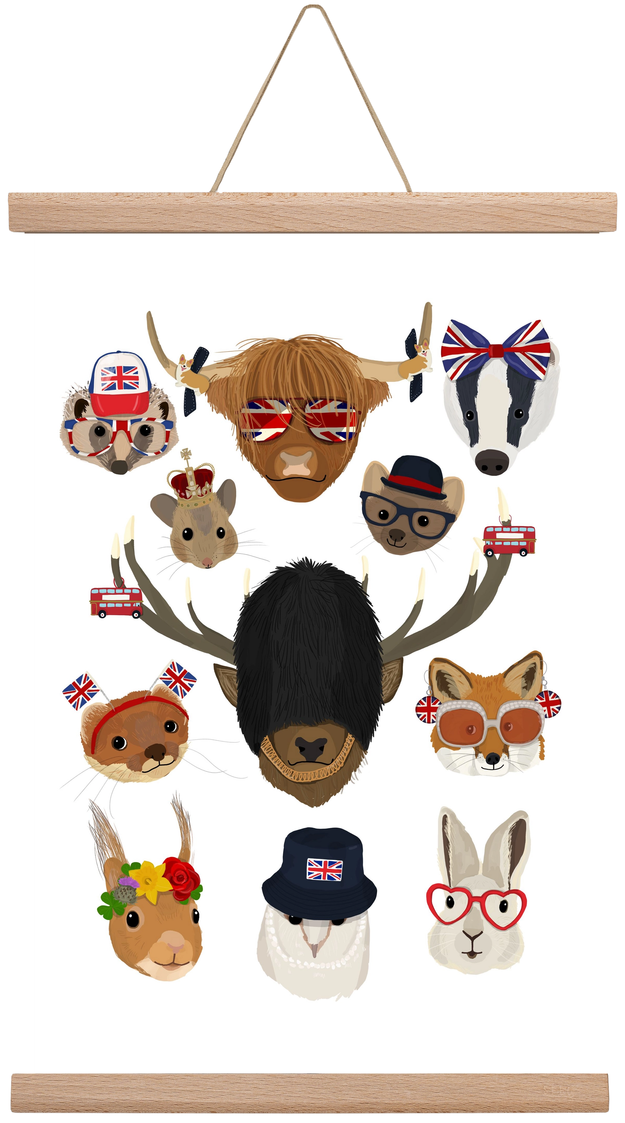 Animals of the planet United Kingdom, 30x45 cm (30x45 cm), Tölgy akasztó