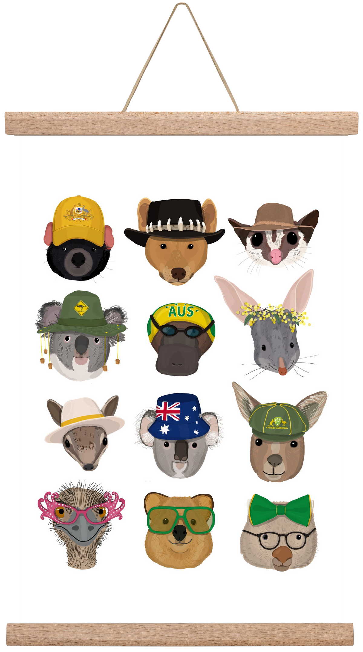 Animals of the planet Australia, 30x45 cm (30x45 cm), Tölgy akasztó