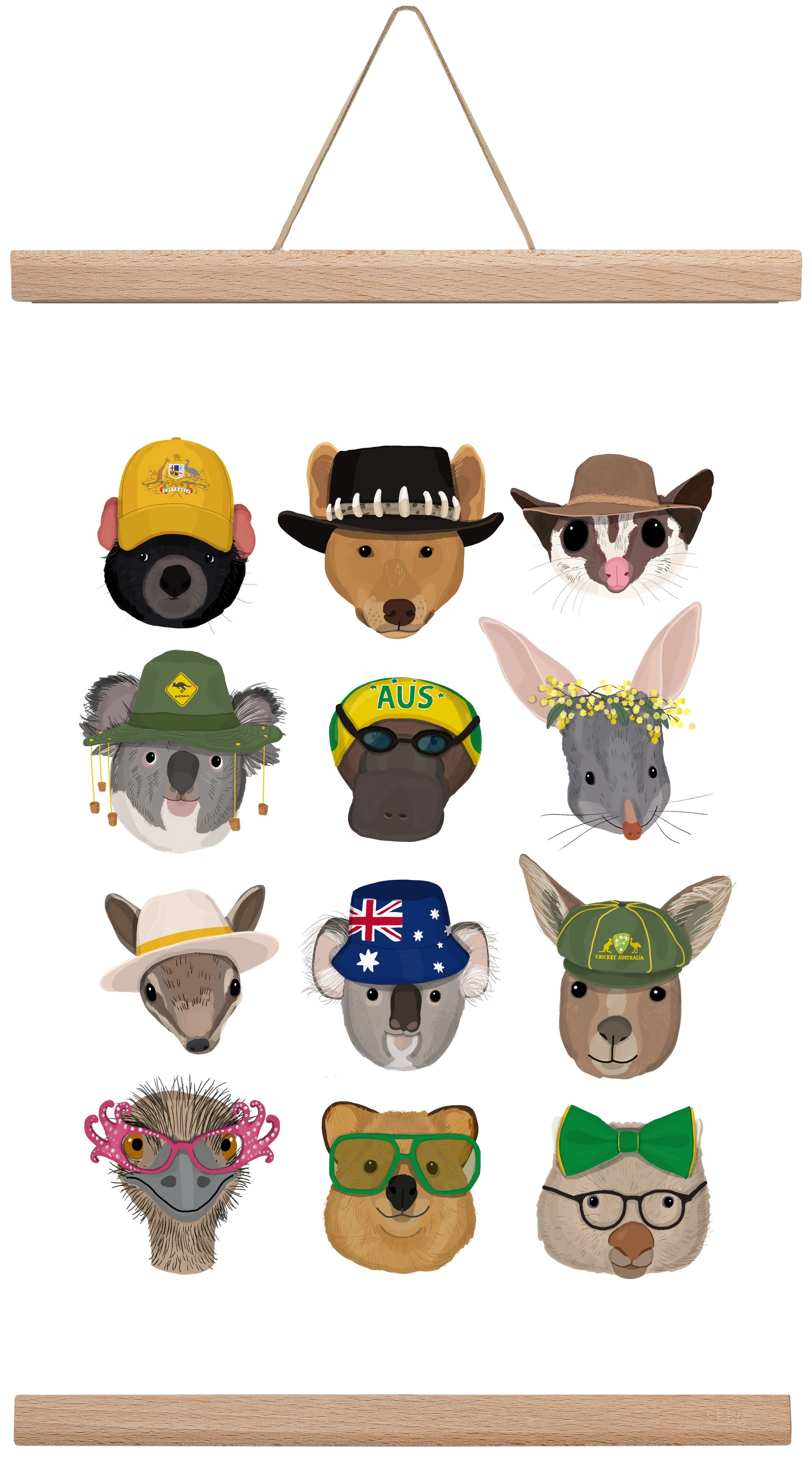 Animals of the planet Australia, 30x45 cm (30x45 cm), Tölgy akasztó