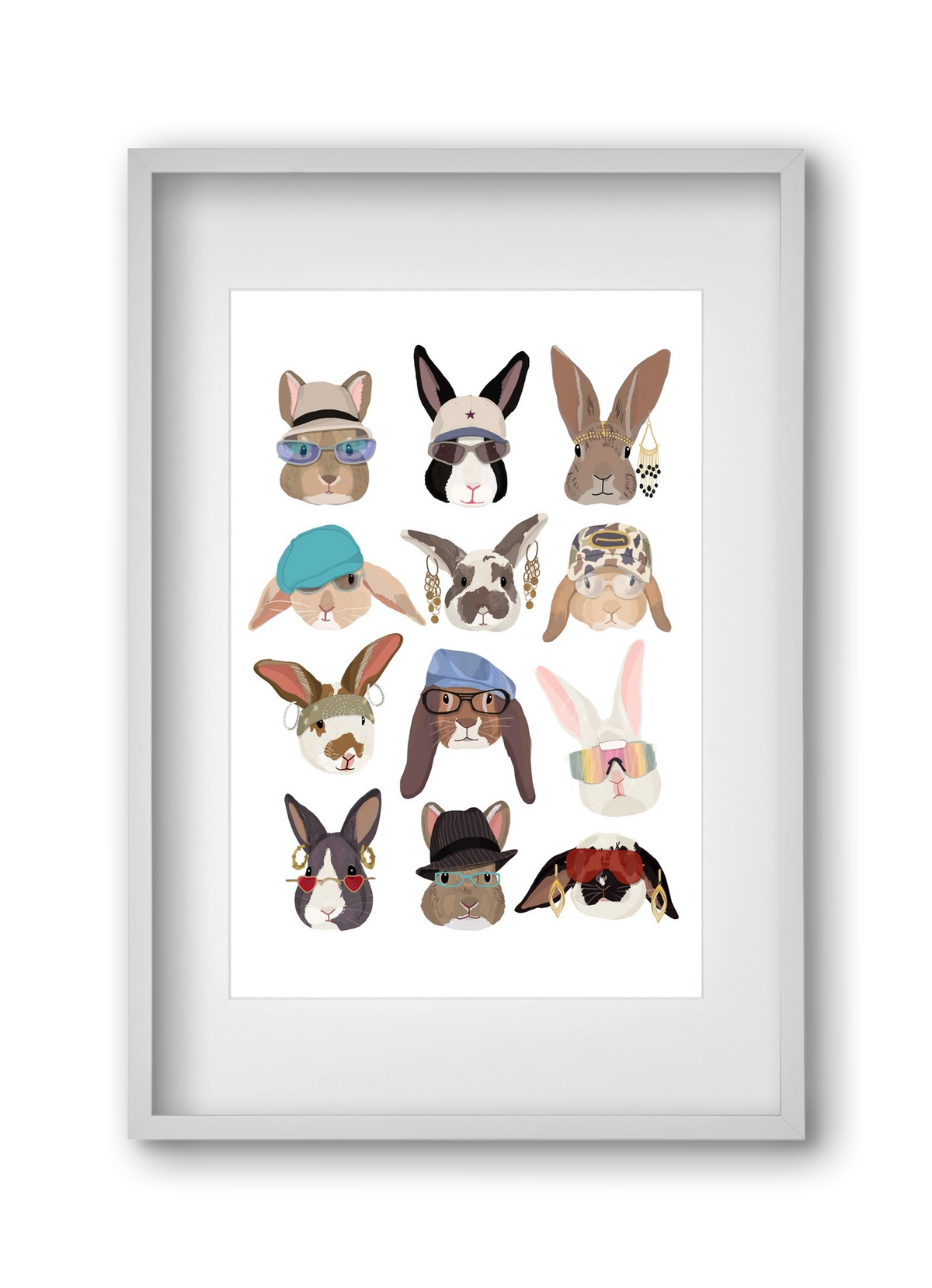 Rabbits wearing glasses in the 2000's , 30x45 cm (20x30 cm), Fehér keret, paszpartuval