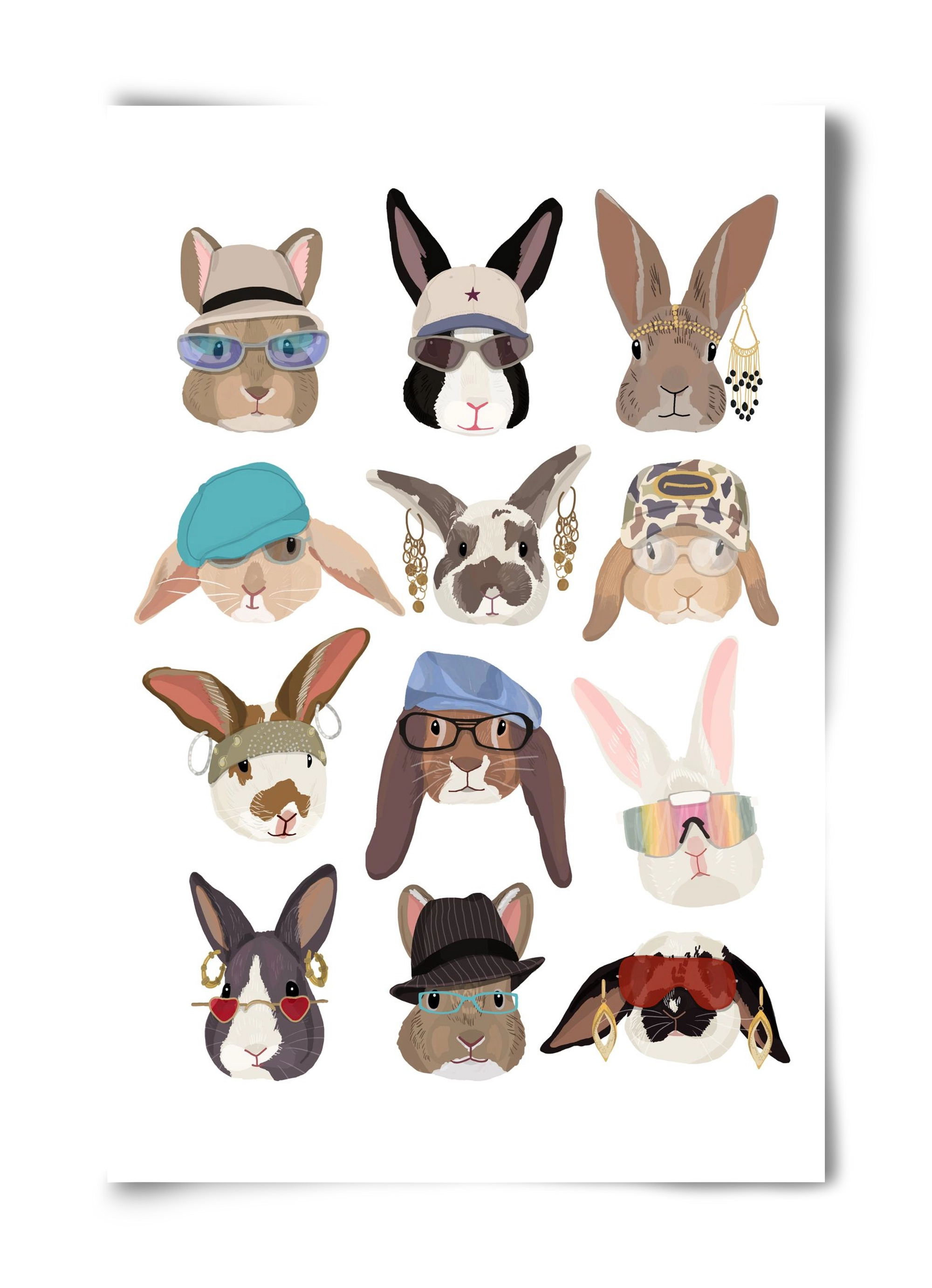 Rabbits wearing glasses in the 2000's , 40x60 cm, Keret nélkül