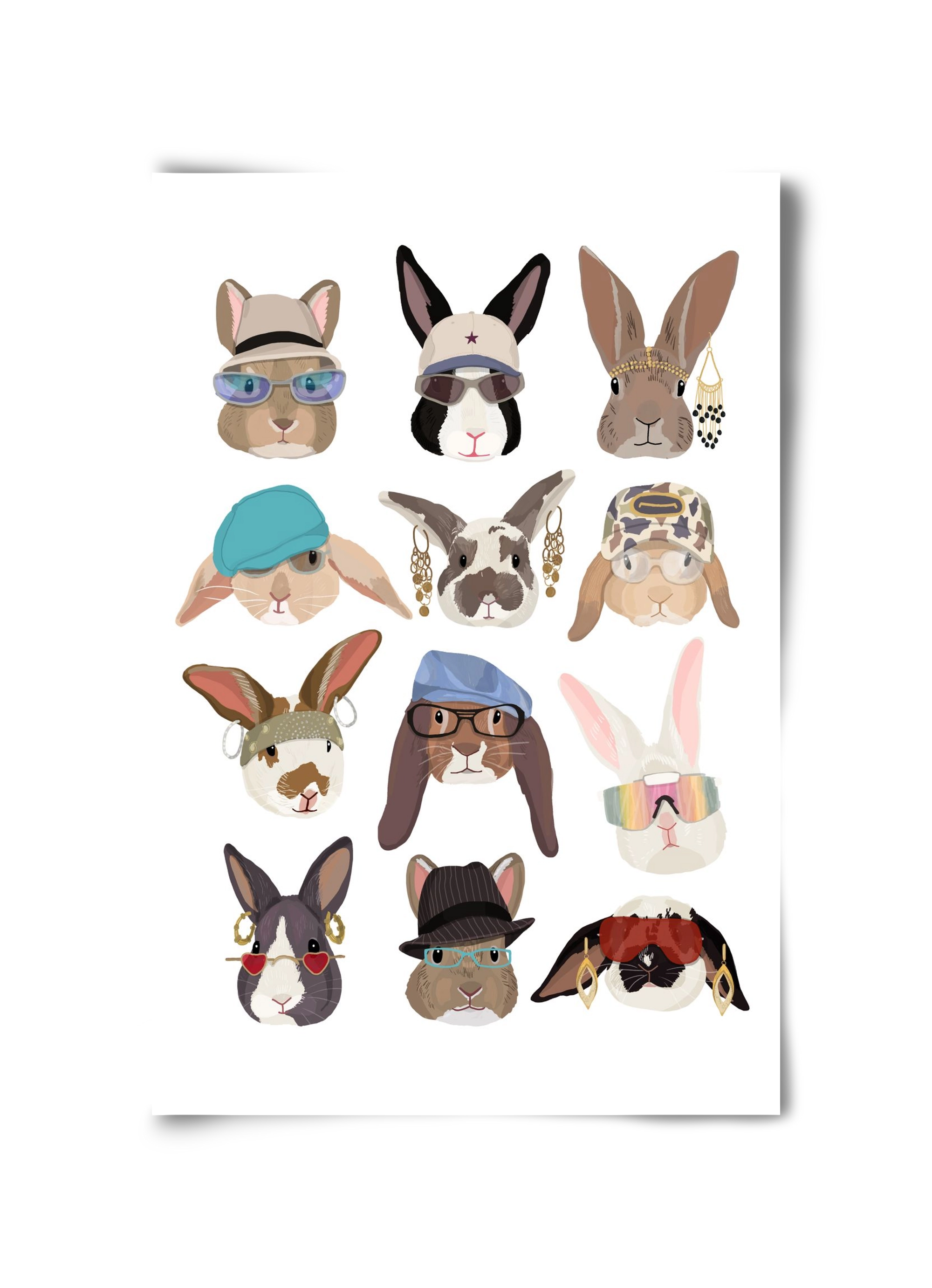 Rabbits wearing glasses in the 2000's , 30x45 cm, Keret nélkül