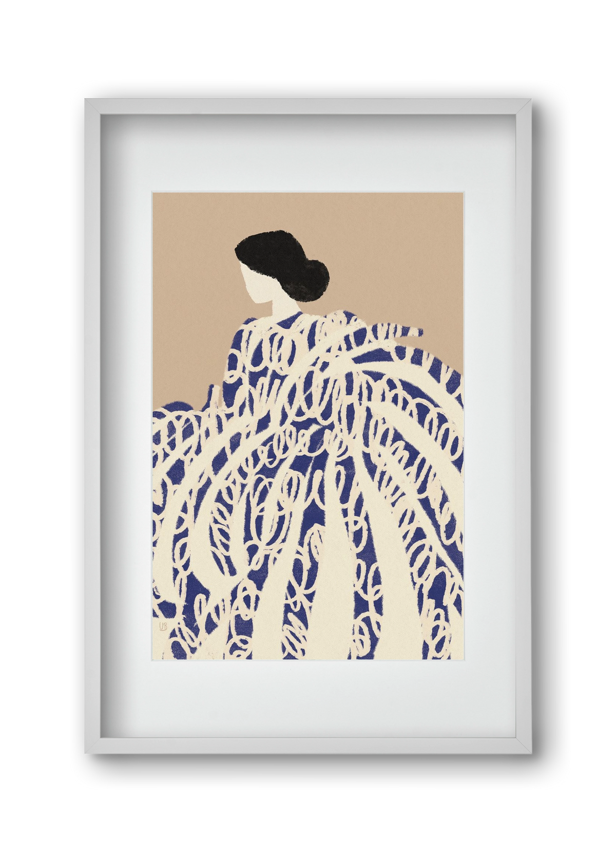 Twirly girl, 30x45 cm (20x30 cm), Fehér keret, paszpartuval