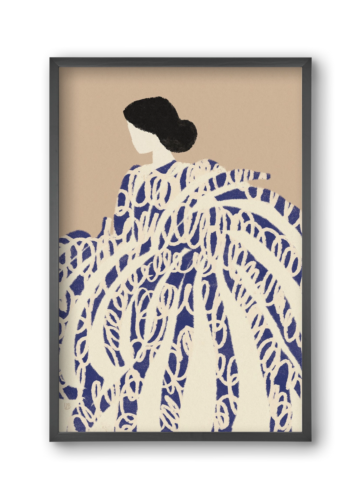 Twirly girl, 30x45 cm (30x45 cm), Fekete keret