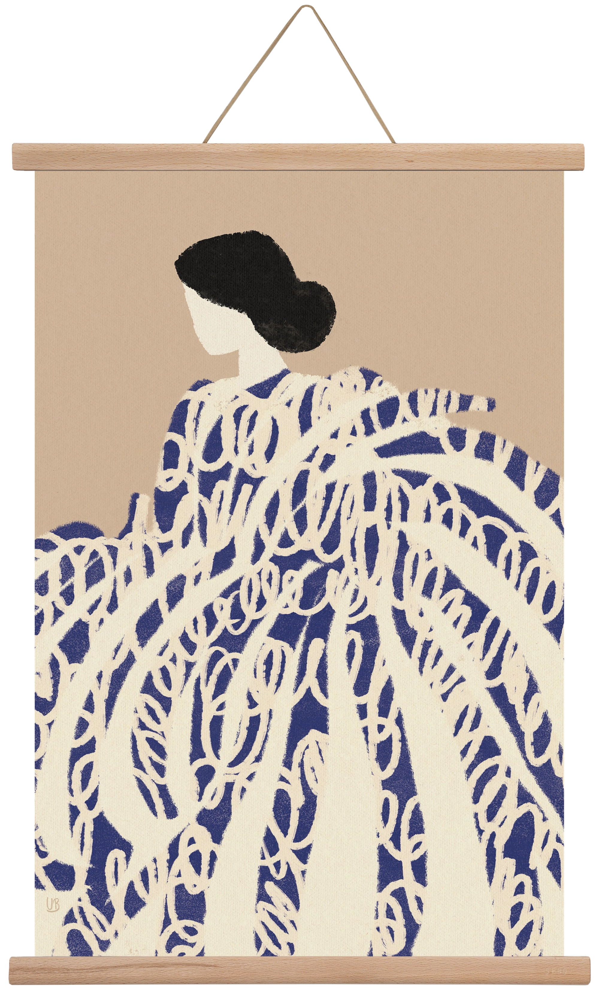Twirly girl, 40x60 cm (40x60 cm), Tölgy akasztó