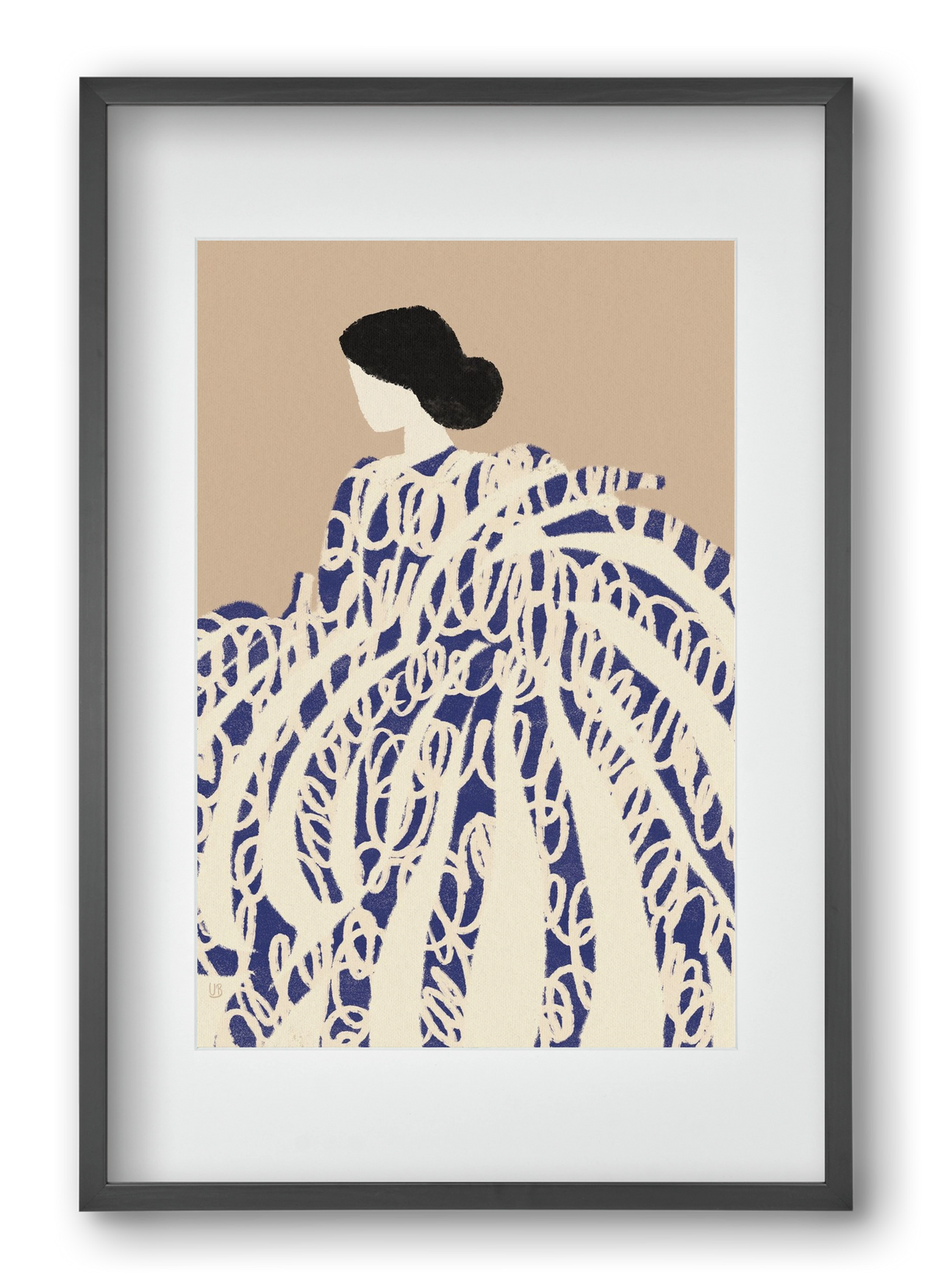 Twirly girl, 40x60 cm (30x45 cm), Fekete keret, paszpartuval