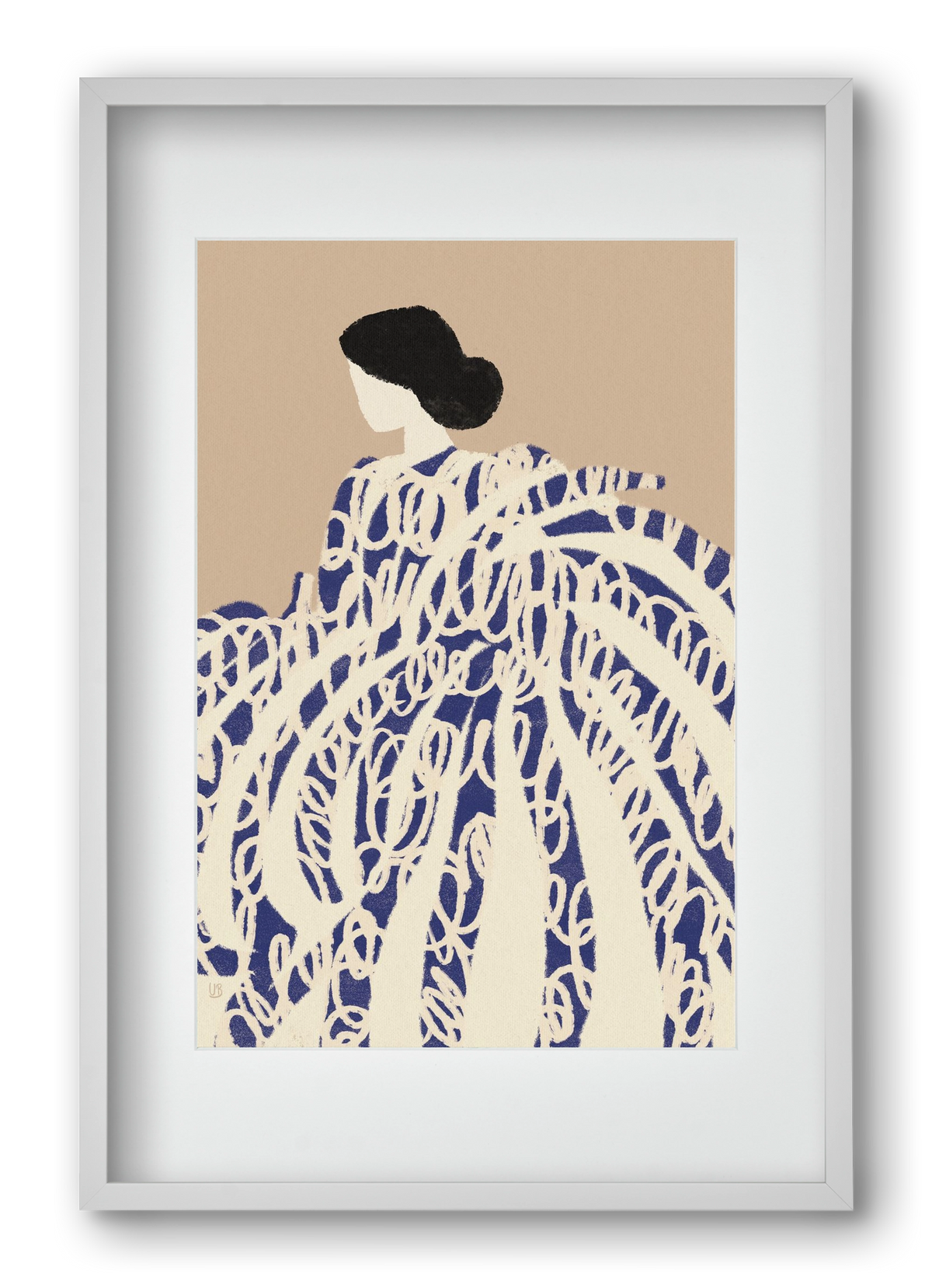 Twirly girl, 40x60 cm (30x45 cm), Fehér keret, paszpartuval