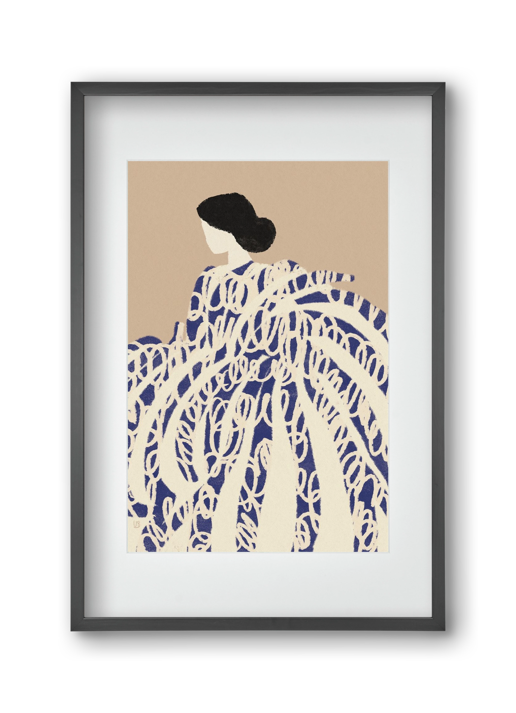 Twirly girl, 30x45 cm (20x30 cm), Fekete keret, paszpartuval