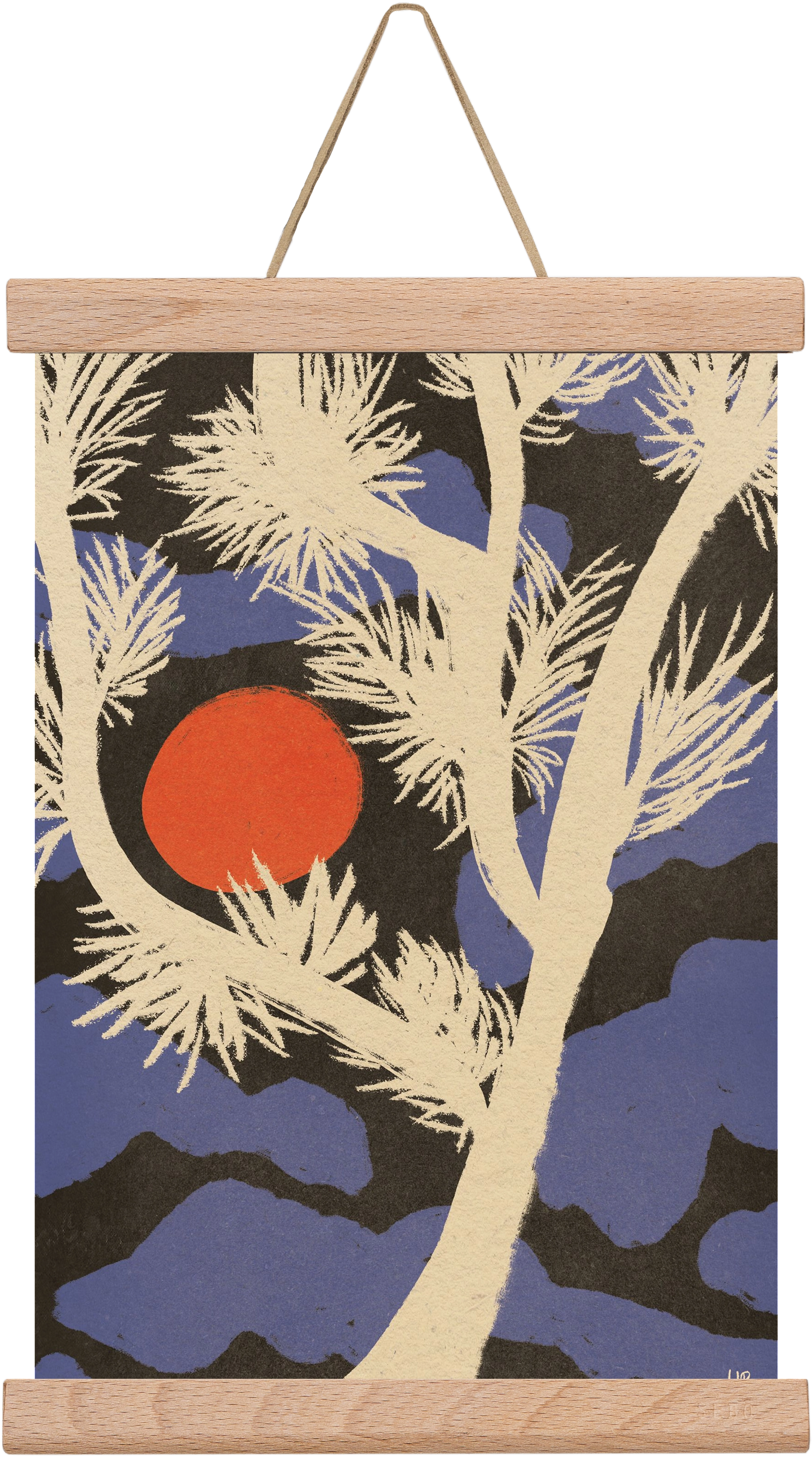 Japanese skies, 20x30 cm (20x30 cm), Tölgy akasztó