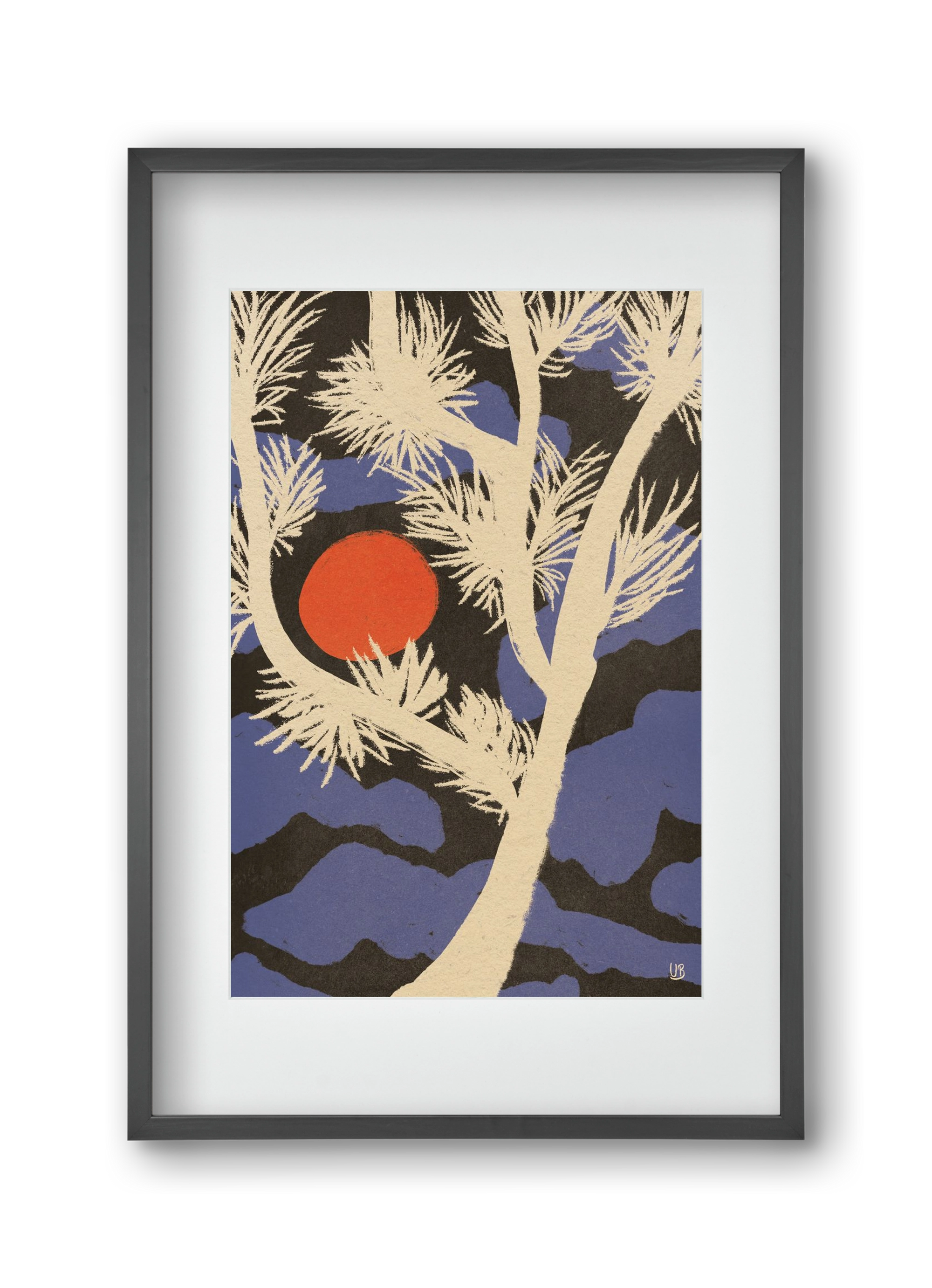 Japanese skies, 30x45 cm (20x30 cm), Fekete keret, paszpartuval