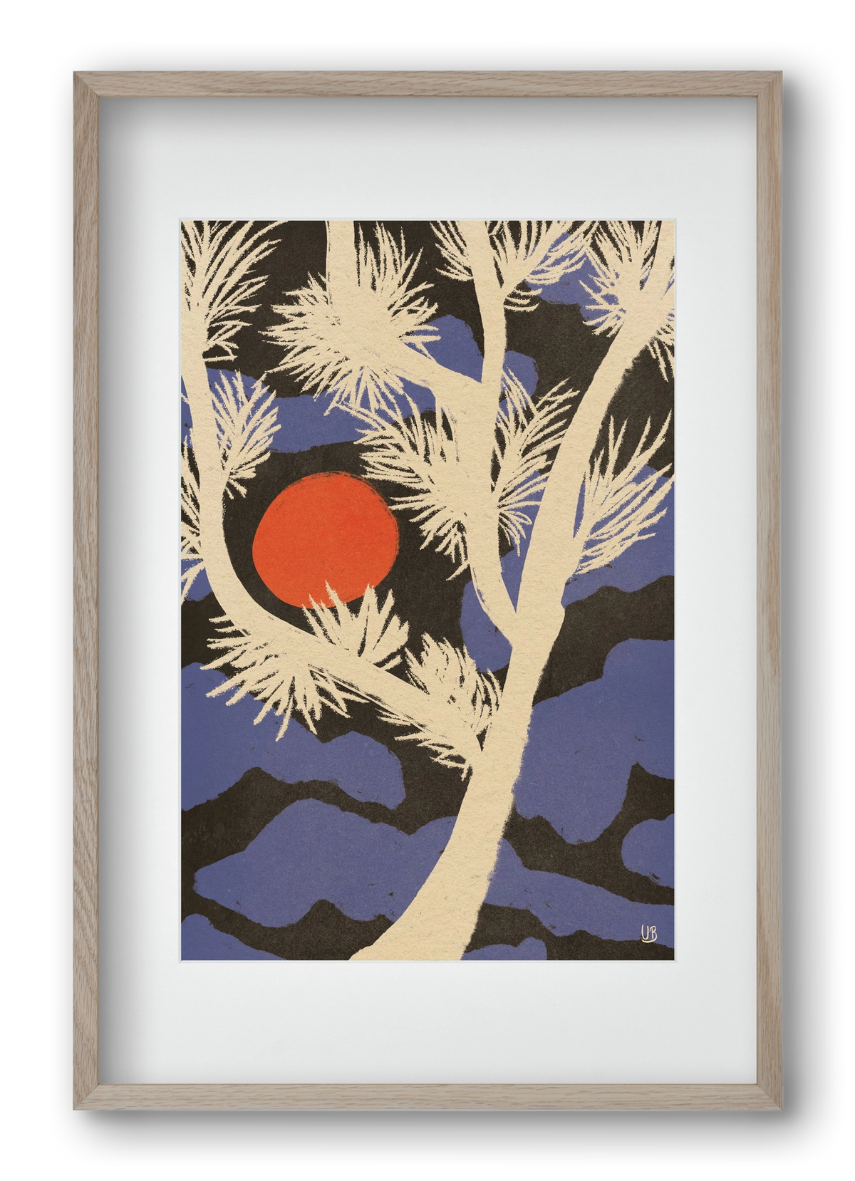 Japanese skies, 40x60 cm (30x45 cm), Tölgy keret, paszpartuval