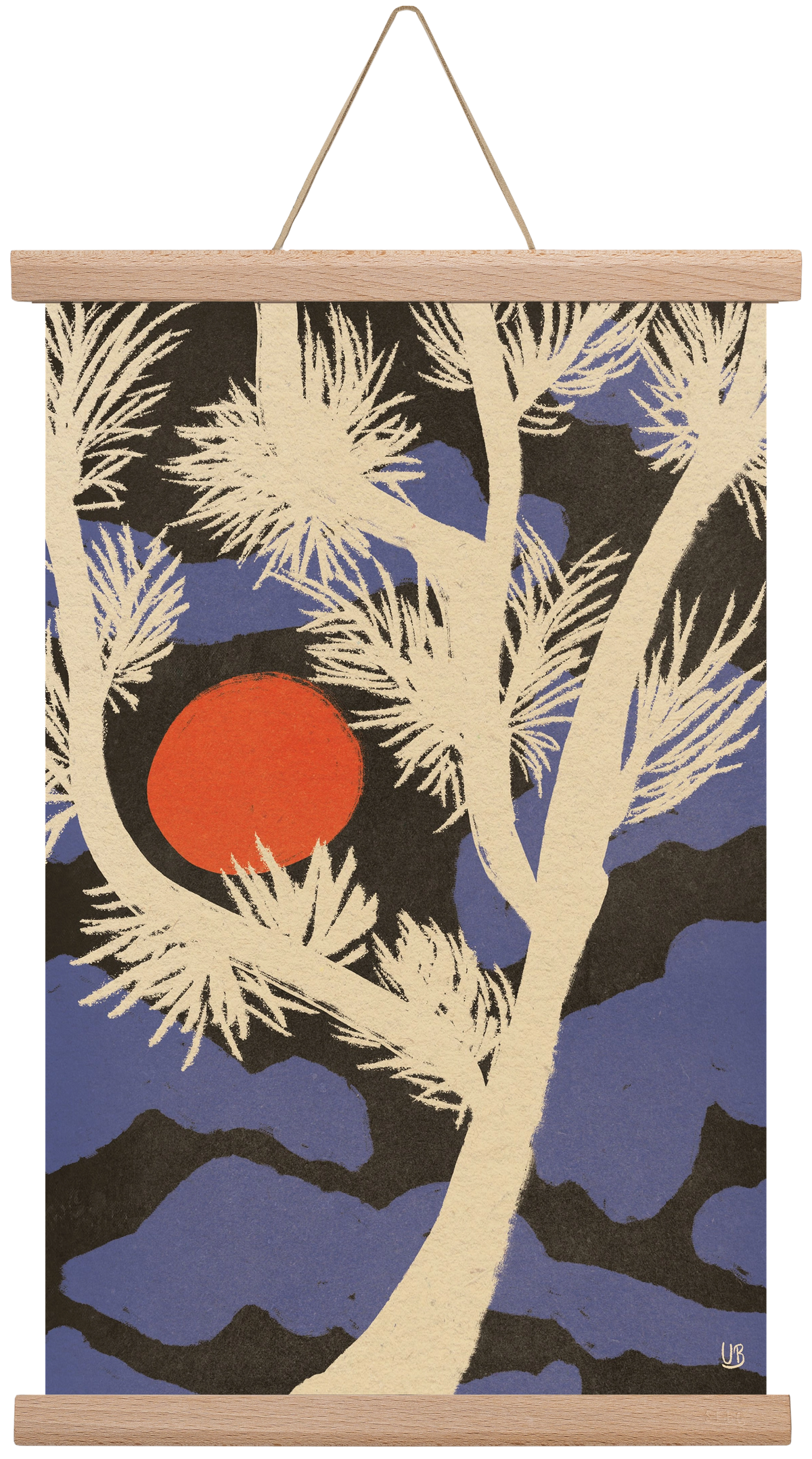 Japanese skies, 30x45 cm (30x45 cm), Tölgy akasztó