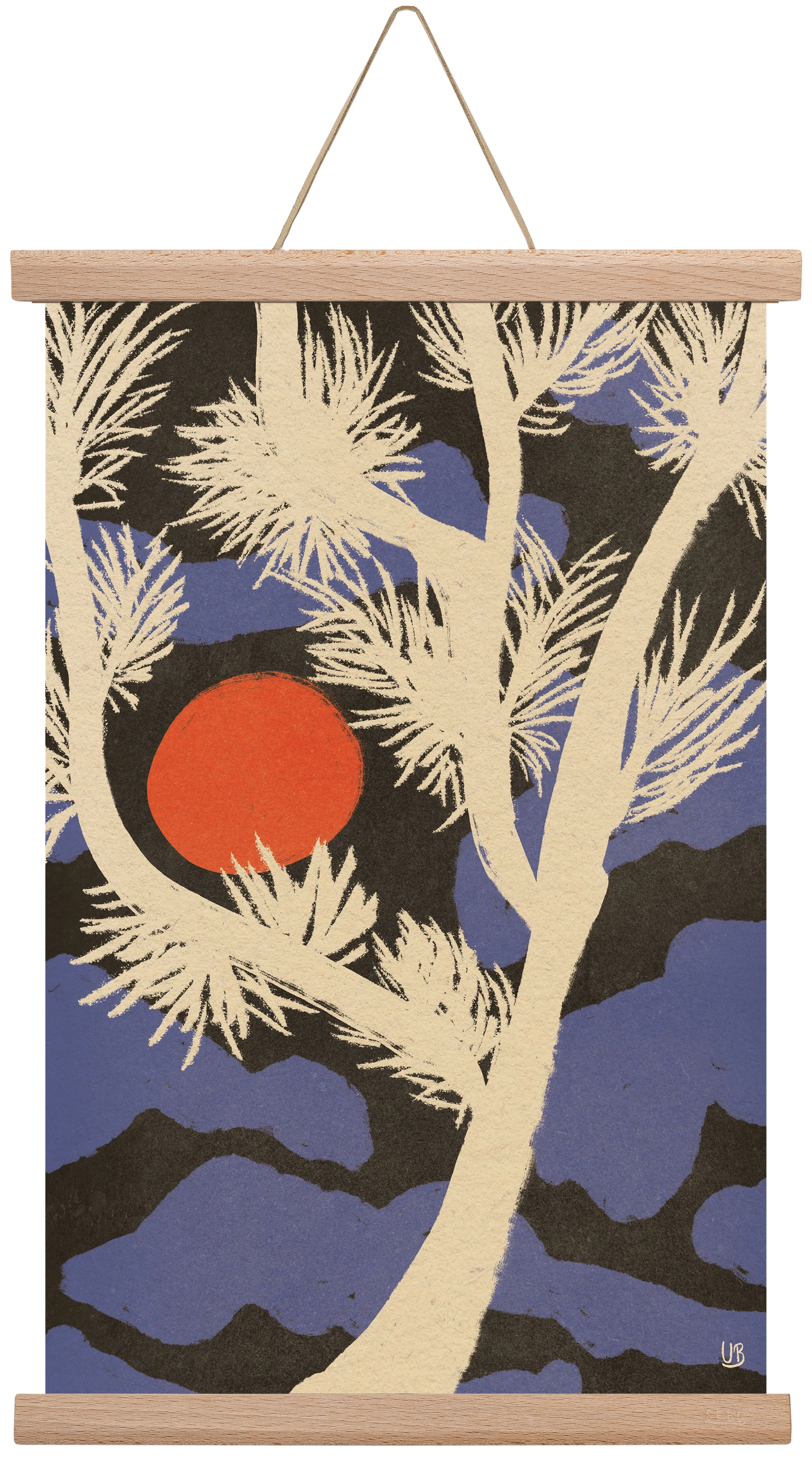 Japanese skies, 30x45 cm (30x45 cm), Tölgy akasztó