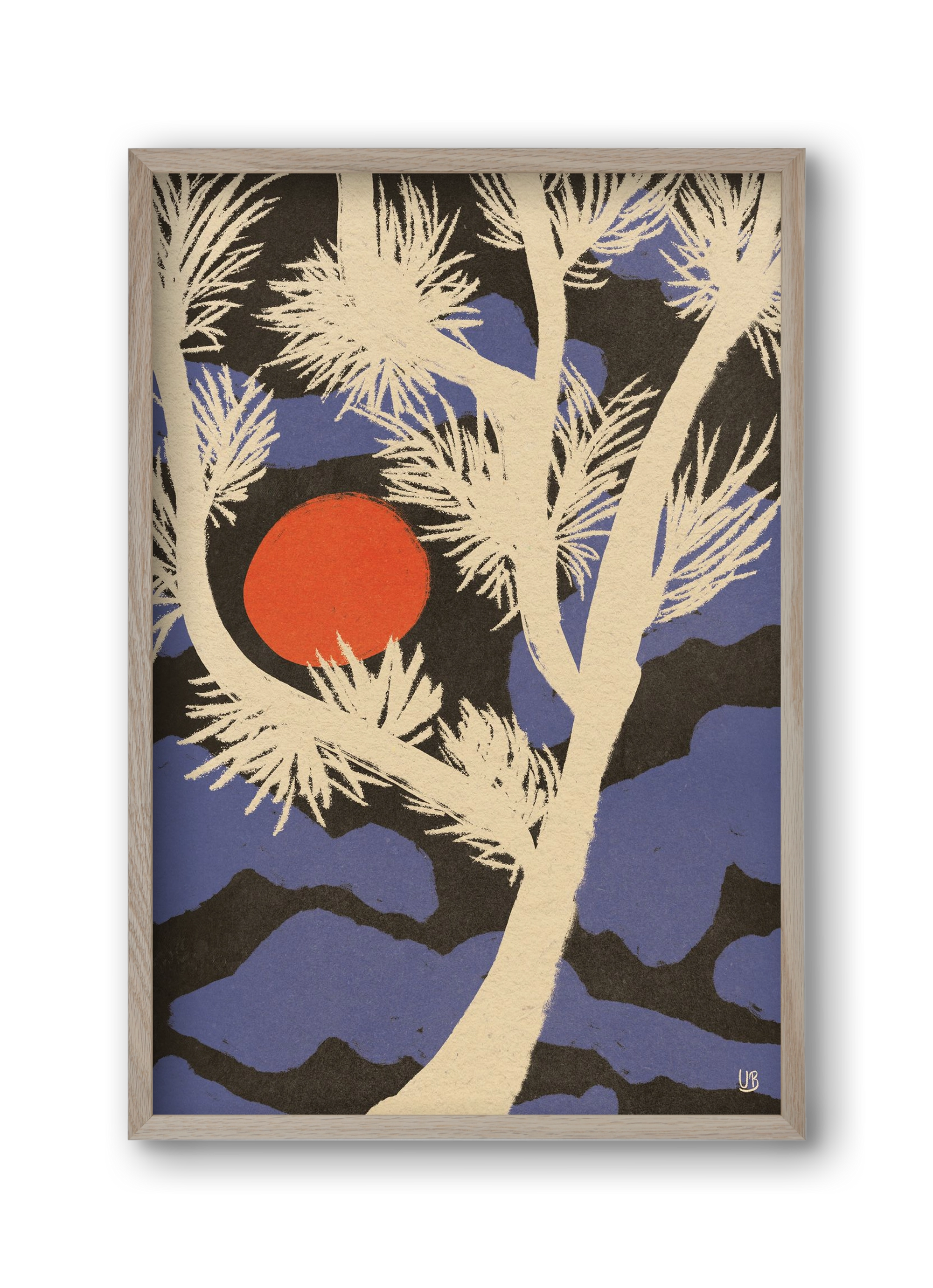 Japanese skies, 30x45 cm (30x45 cm), Tölgy keret