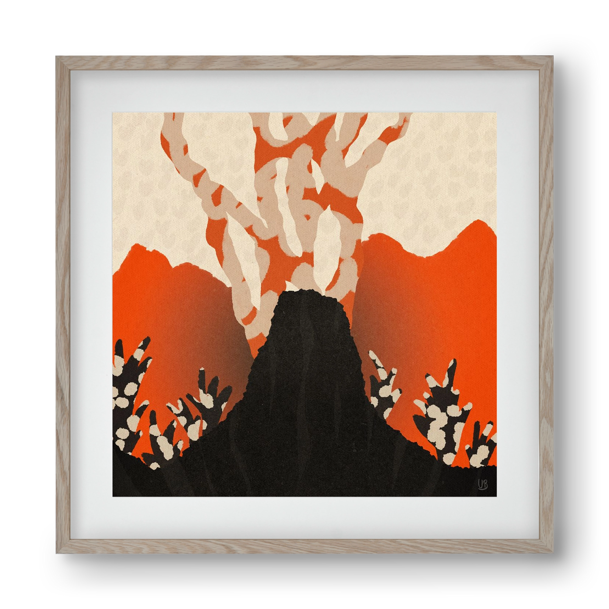 Volcanique, 40x40 cm (30x30 cm), Tölgy keret, paszpartuval