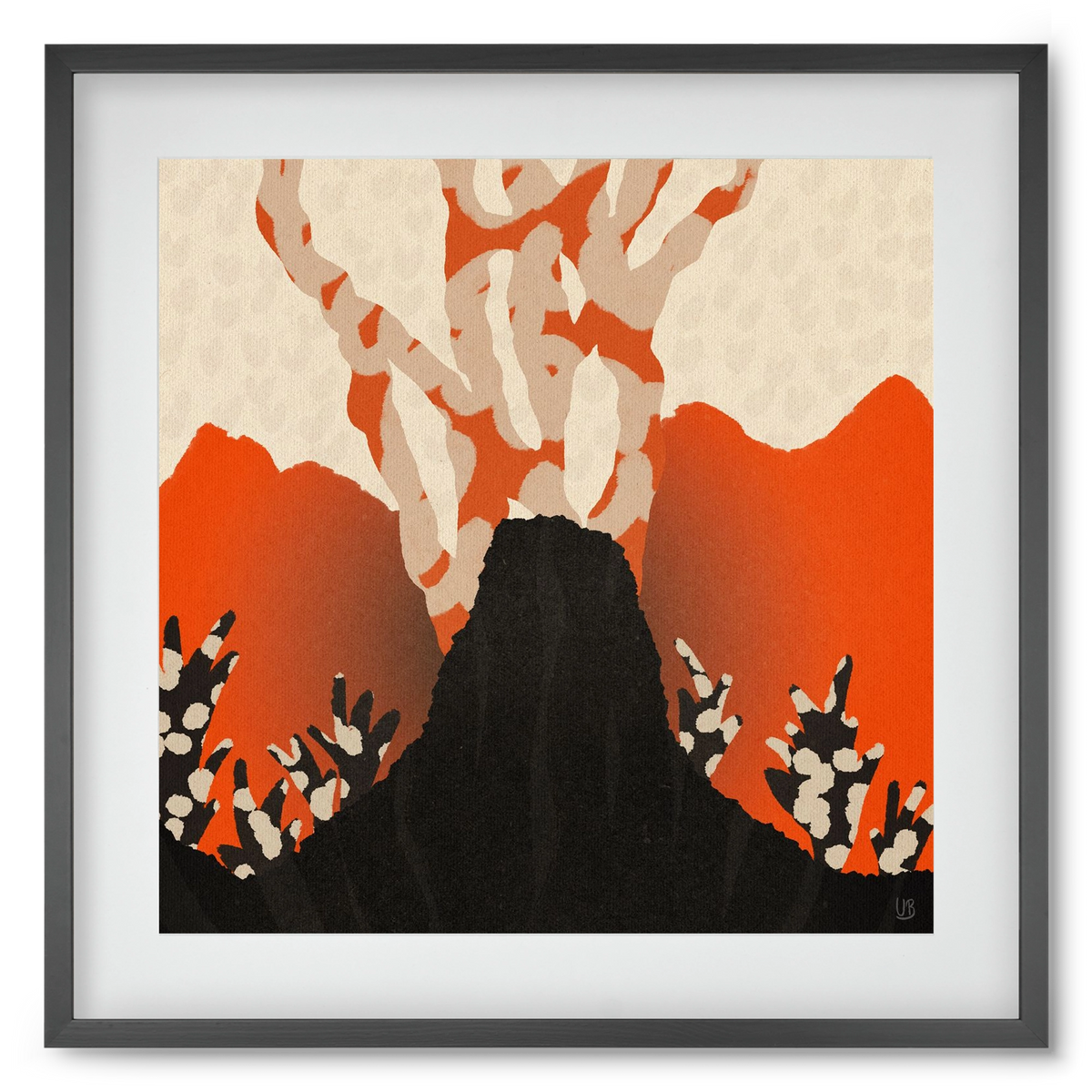 Volcanique, 50x50 cm (40x40 cm), Fekete keret, paszpartuval