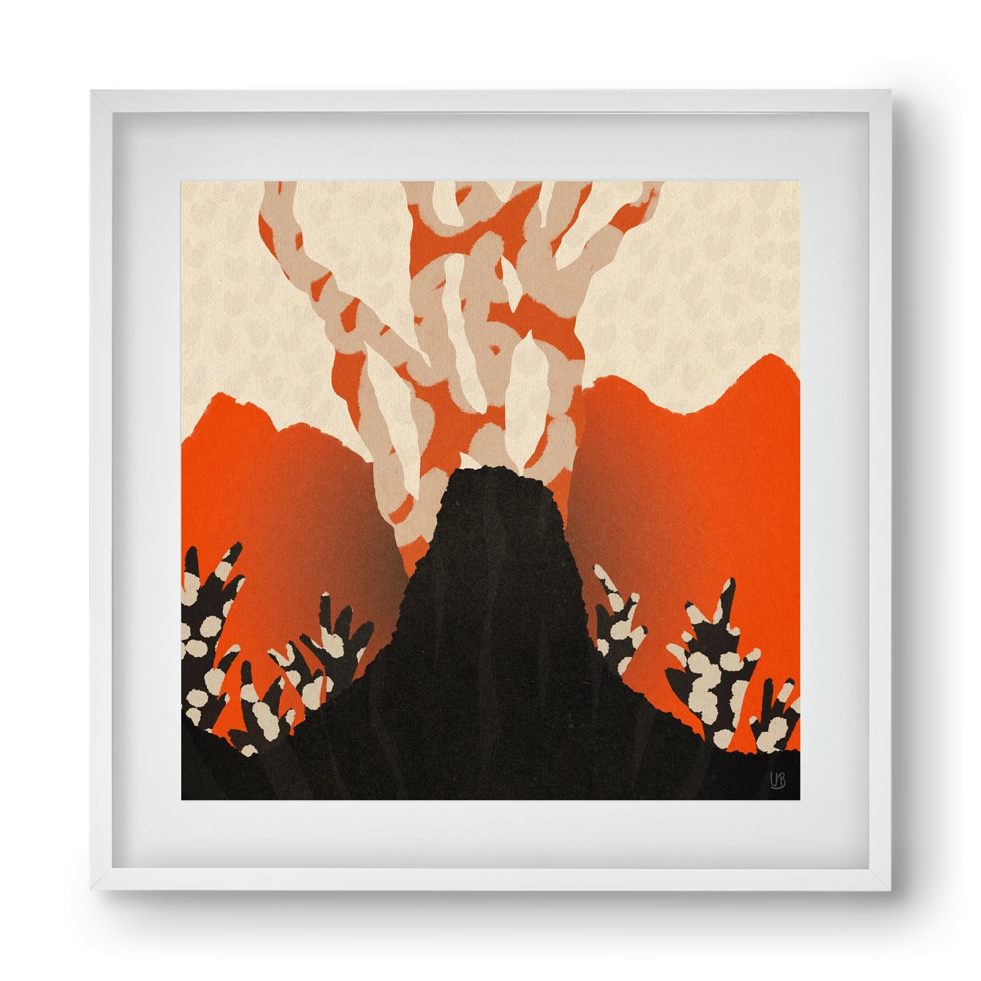 Volcanique, 40x40 cm (30x30 cm), Fehér keret, paszpartuval