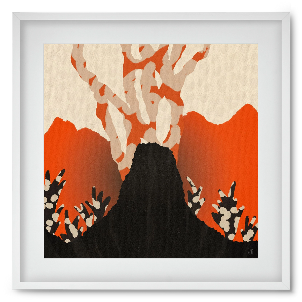 Volcanique, 50x50 cm (40x40 cm), Fehér keret, paszpartuval