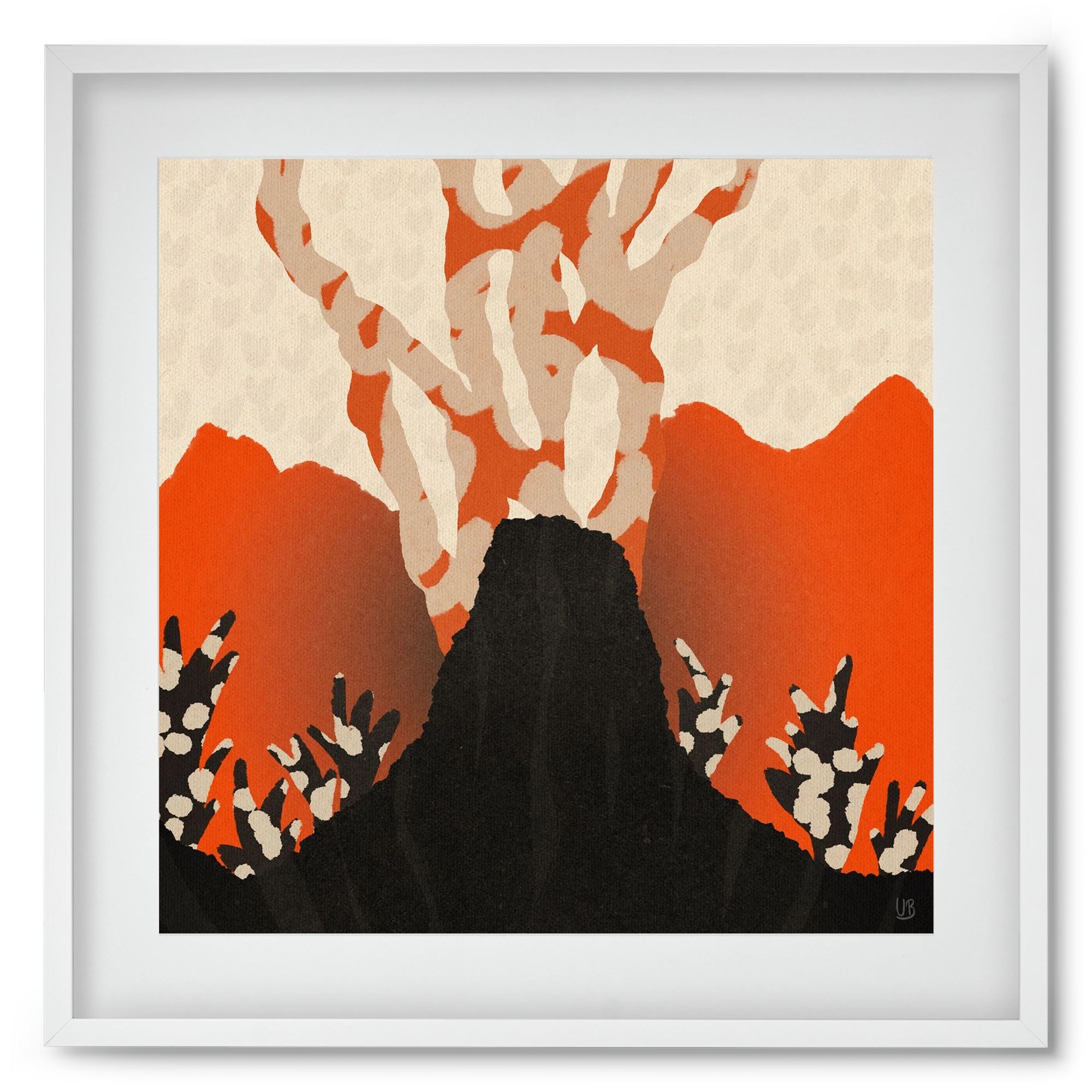 Volcanique, 50x50 cm (40x40 cm), Fehér keret, paszpartuval