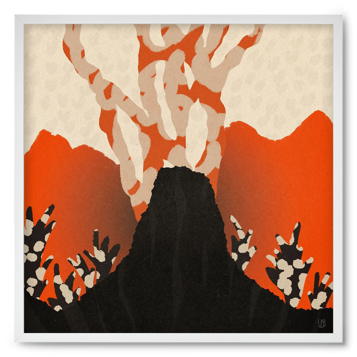 Volcanique, 50x50 cm (50x50 cm), Fehér keret