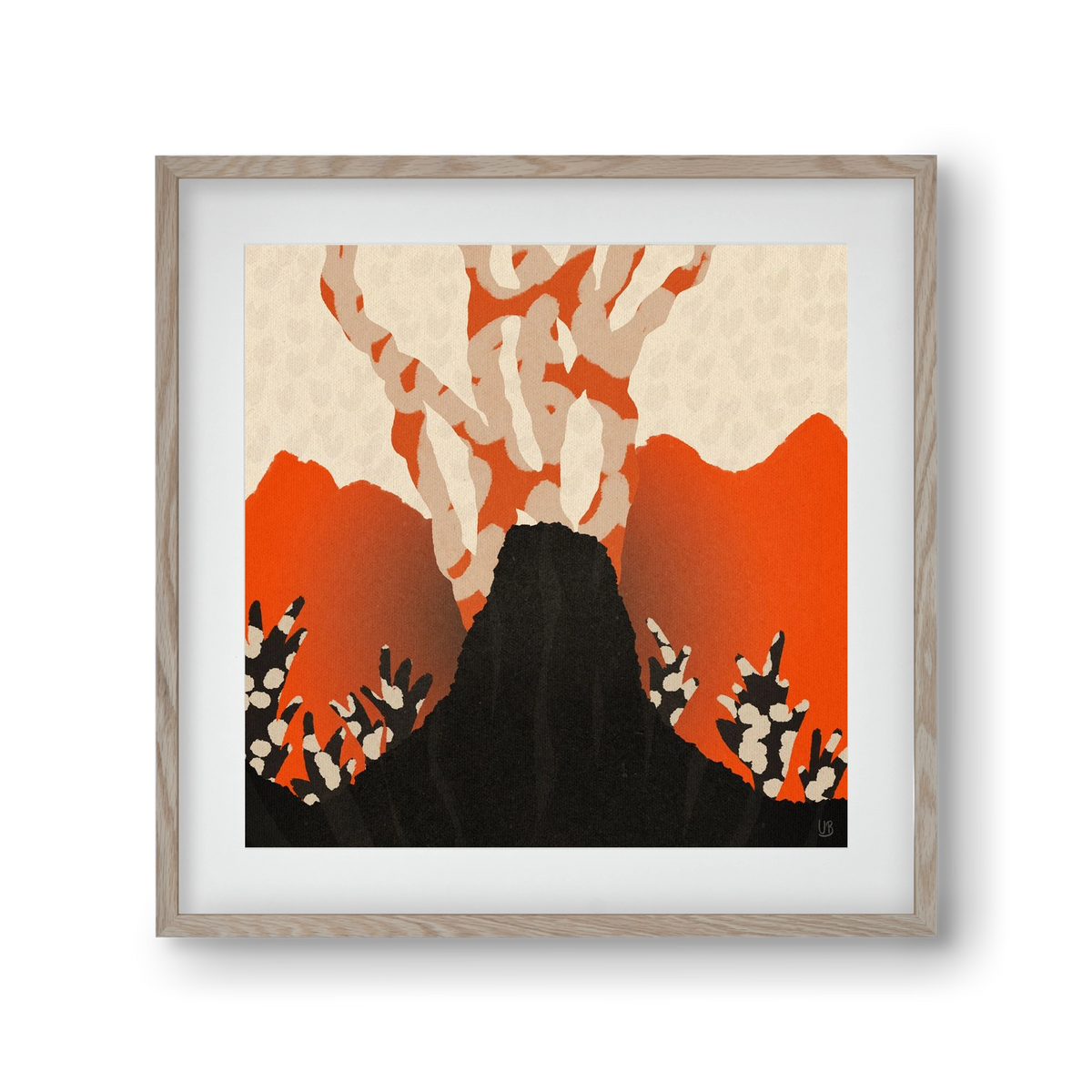 Volcanique, 30x30 cm (20x20 cm), Tölgy keret, paszpartuval