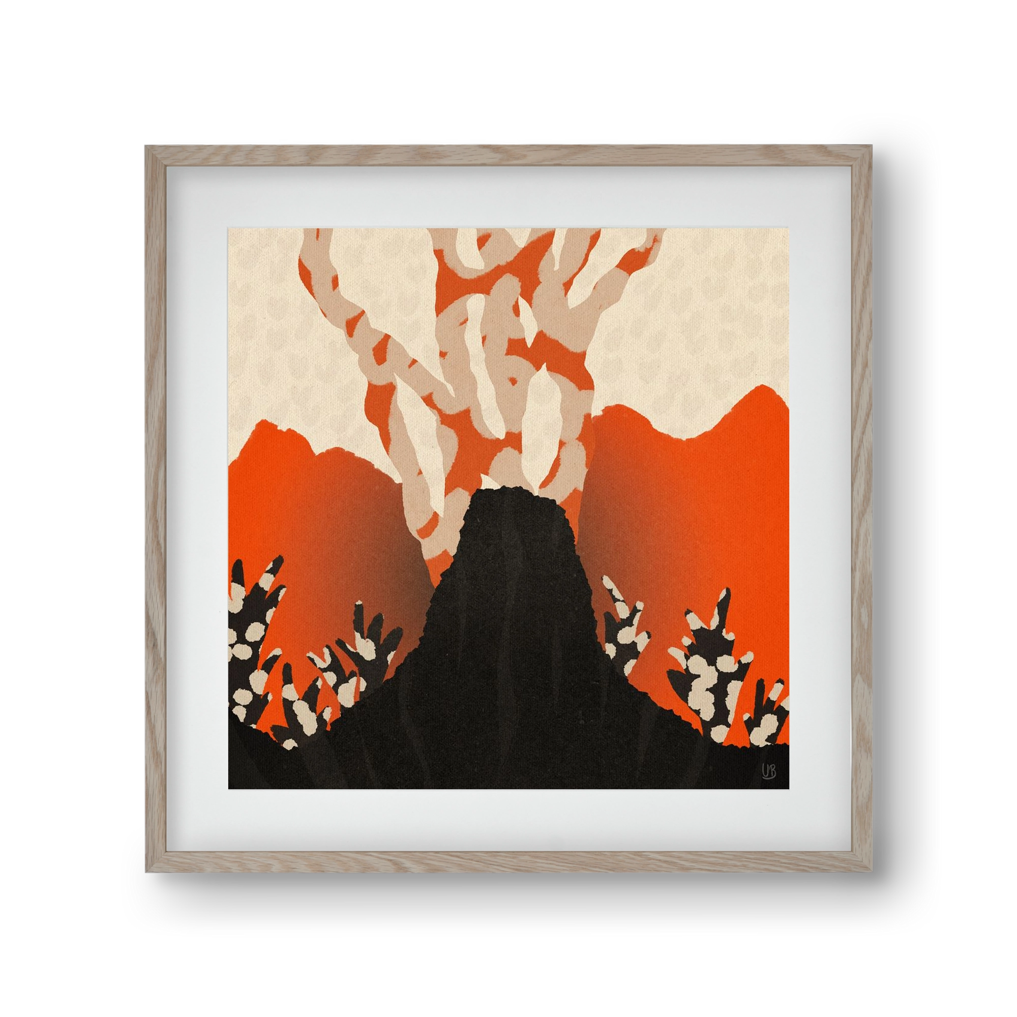 Volcanique, 30x30 cm (20x20 cm), Tölgy keret, paszpartuval