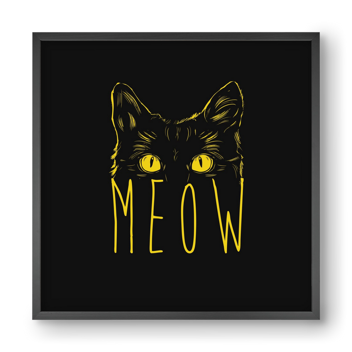 Meow, 40x40 cm (40x40 cm), Fekete keret