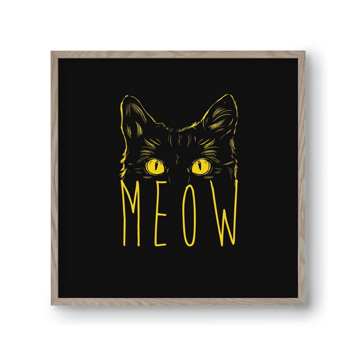 Meow, 30x30 cm (30x30 cm), Tölgy keret