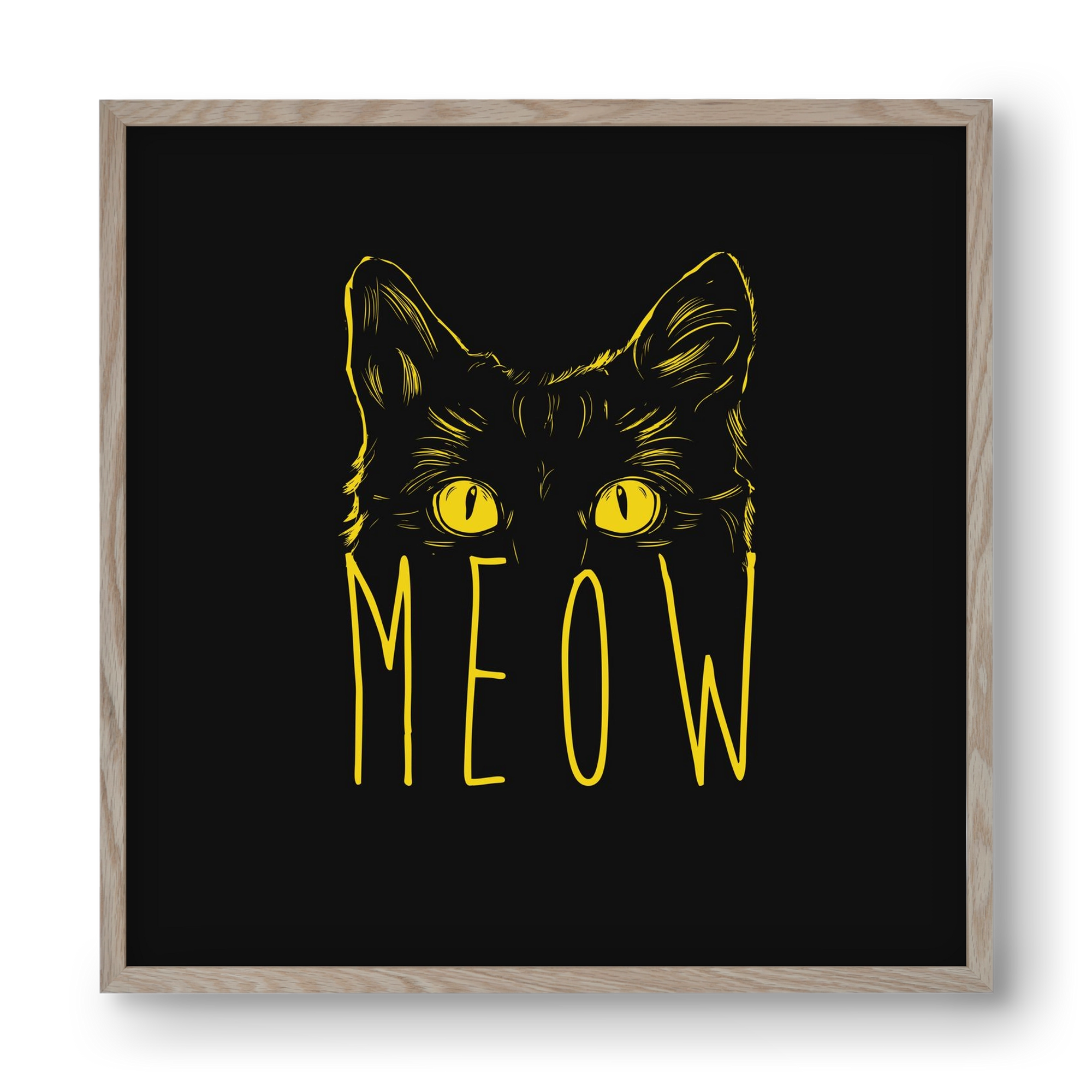 Meow, 40x40 cm (40x40 cm), Tölgy keret