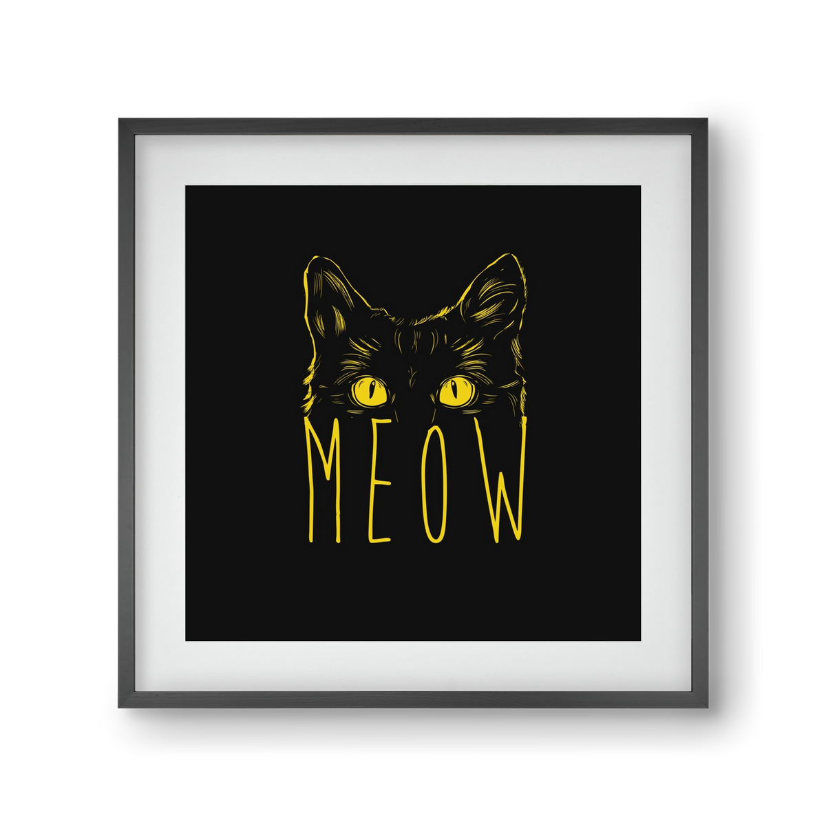 Meow, 30x30 cm (20x20 cm), Fekete keret, paszpartuval