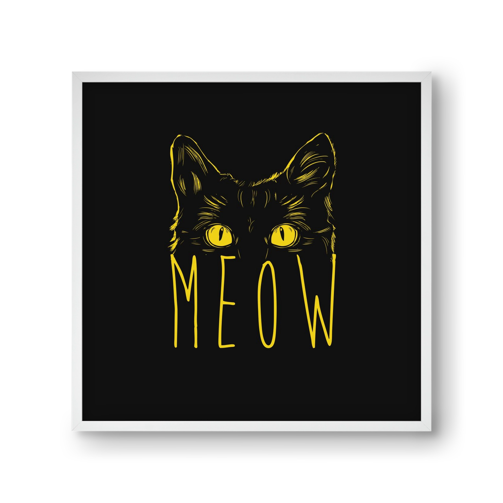 Meow, 30x30 cm (30x30 cm), Fehér keret