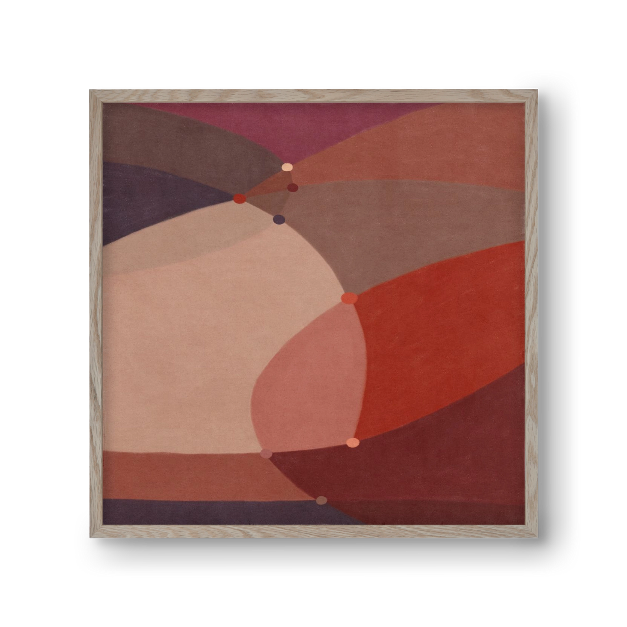 Abstract Intersections Q03, 30x30 cm (30x30 cm), Tölgy keret