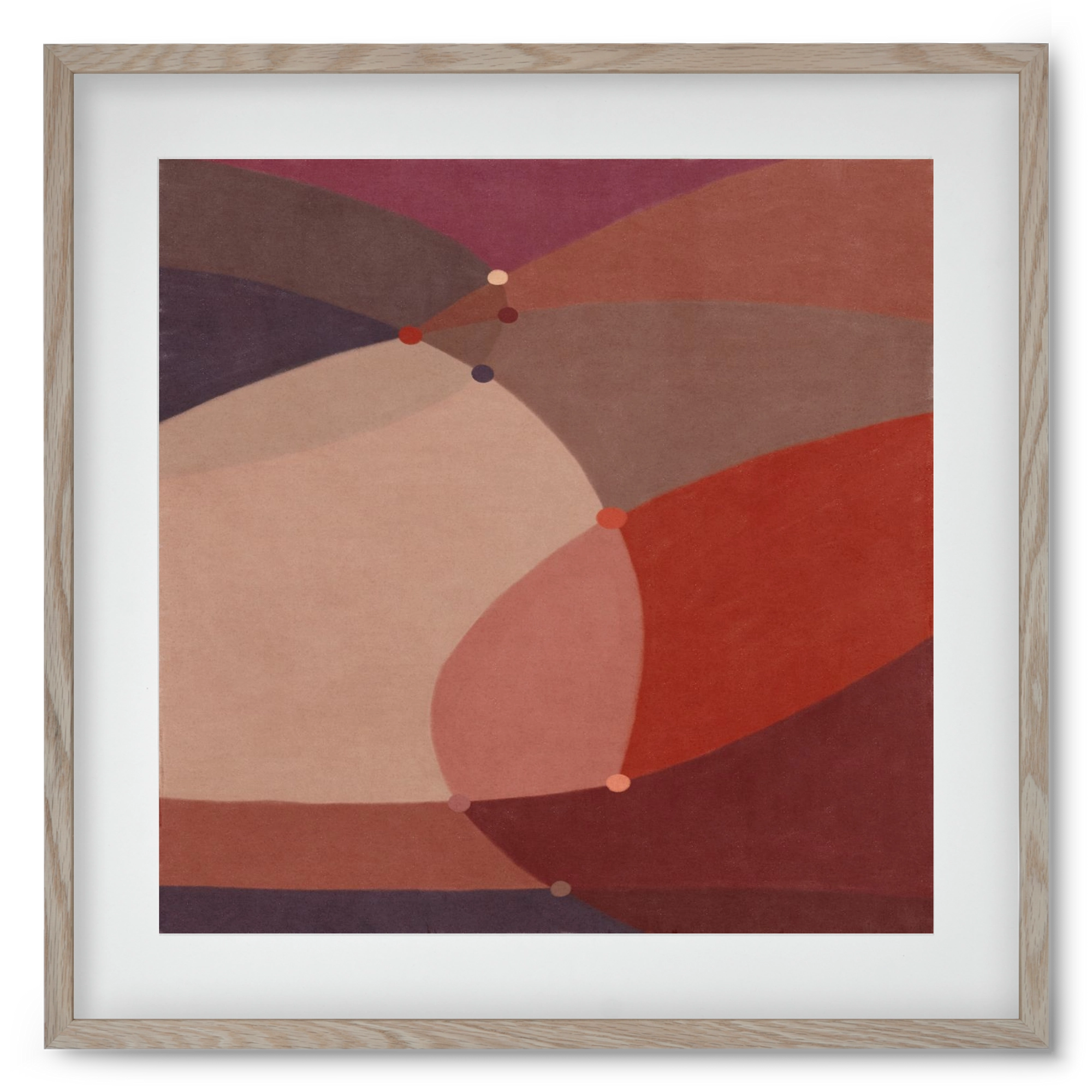 Abstract Intersections Q03, 50x50 cm (40x40 cm), Tölgy keret, paszpartuval