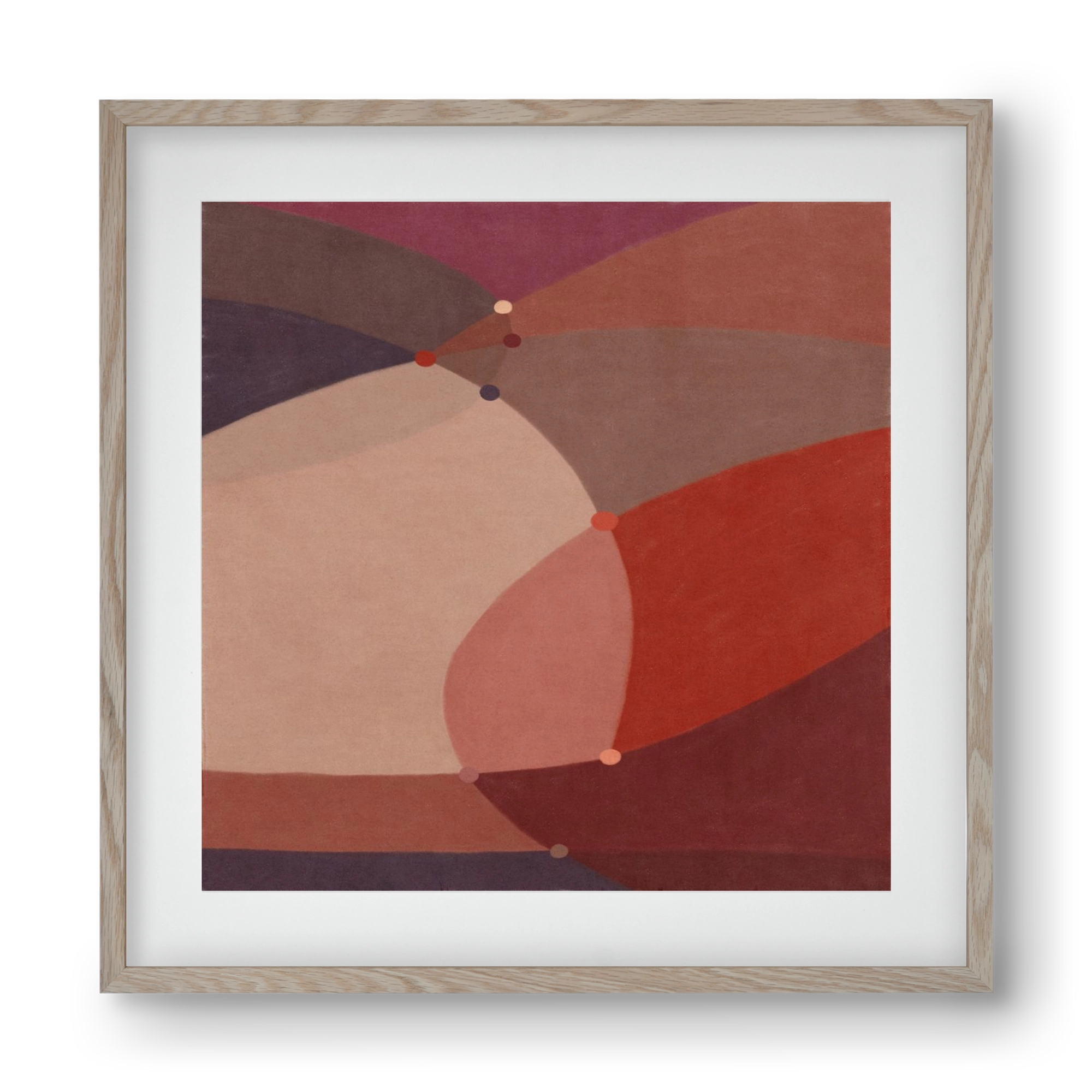 Abstract Intersections Q03, 40x40 cm (30x30 cm), Tölgy keret, paszpartuval