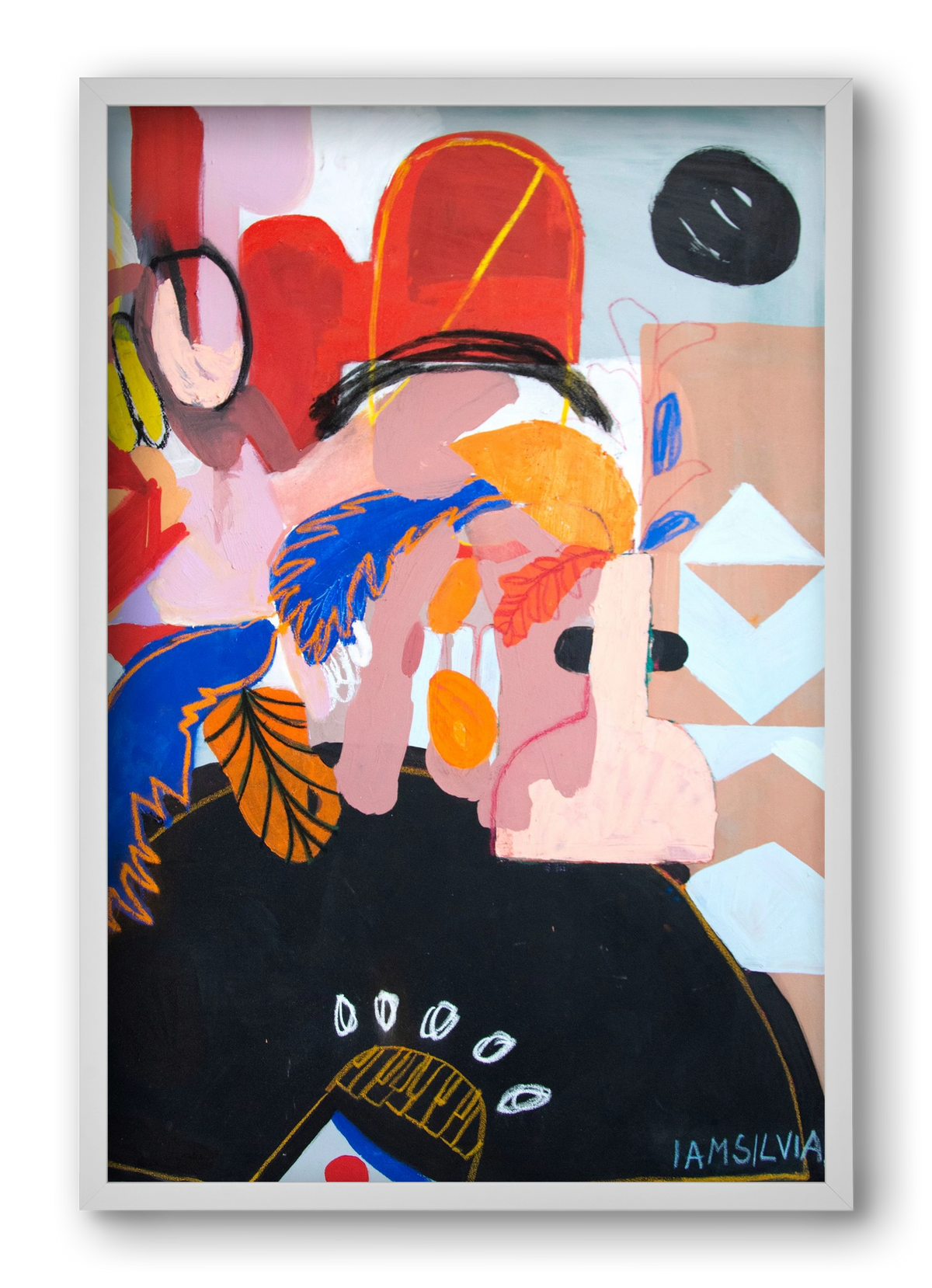 Sam o sebe I., 40x60 cm (40x60 cm), Fehér keret