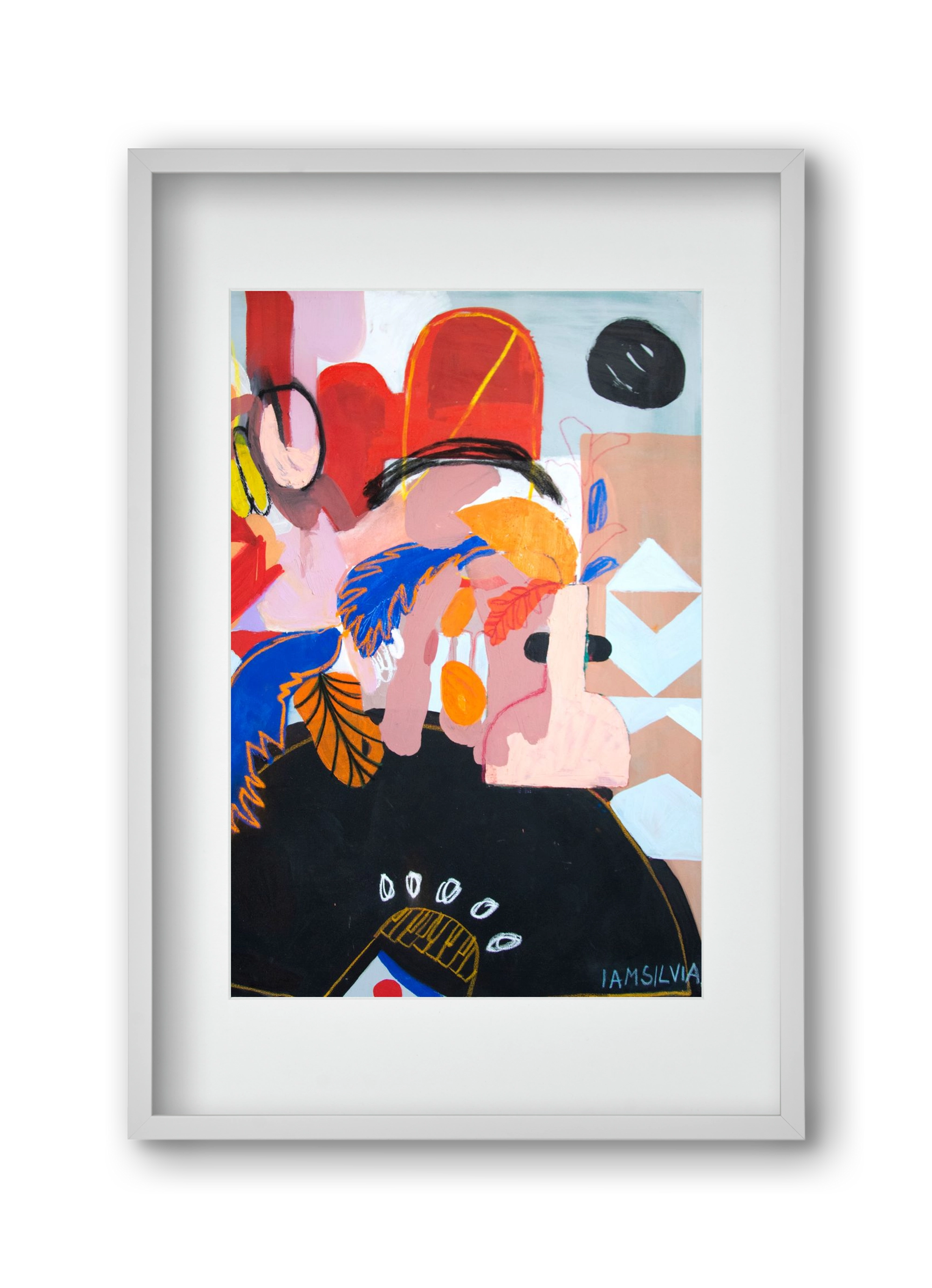 Sam o sebe I., 30x45 cm (20x30 cm), Fehér keret, paszpartuval