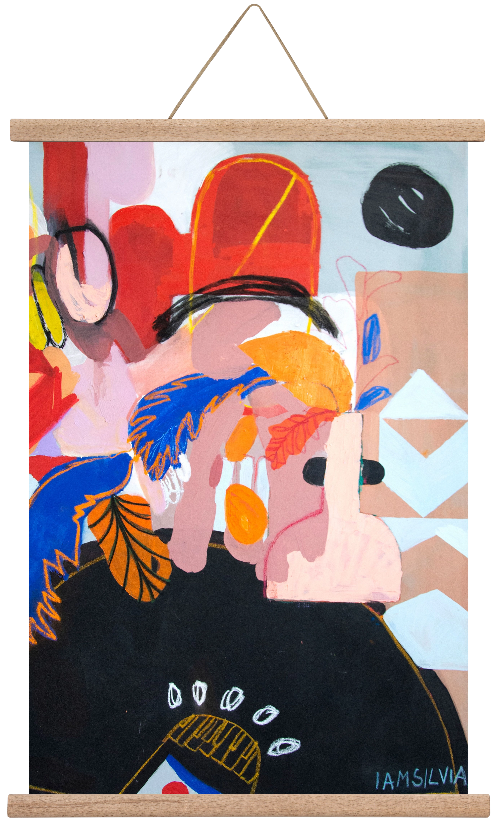 Sam o sebe I., 40x60 cm (40x60 cm), Tölgy akasztó