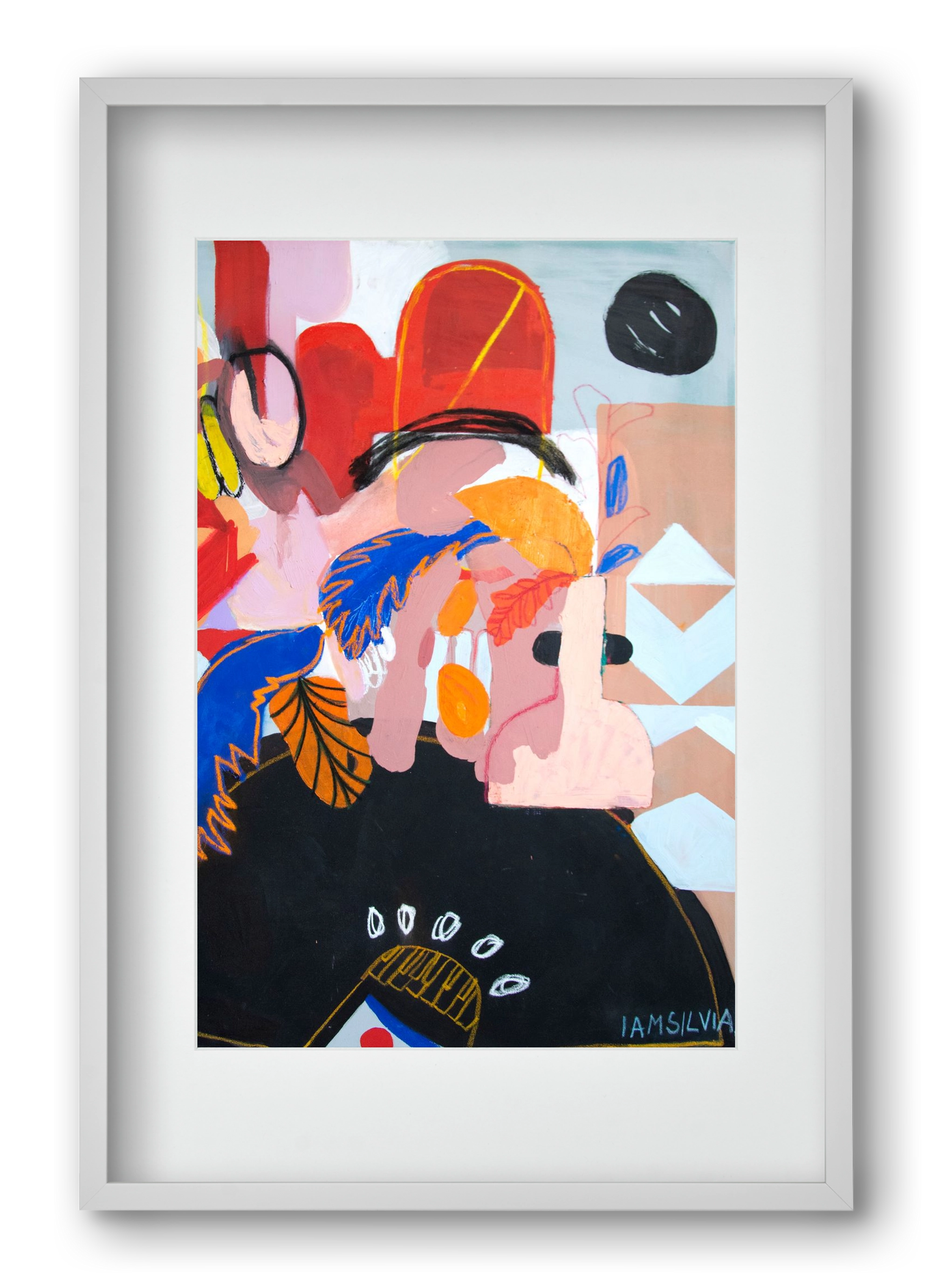 Sam o sebe I., 40x60 cm (30x45 cm), Fehér keret, paszpartuval