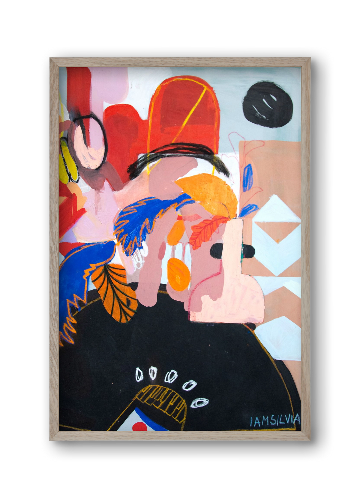 Sam o sebe I., 30x45 cm (30x45 cm), Tölgy keret