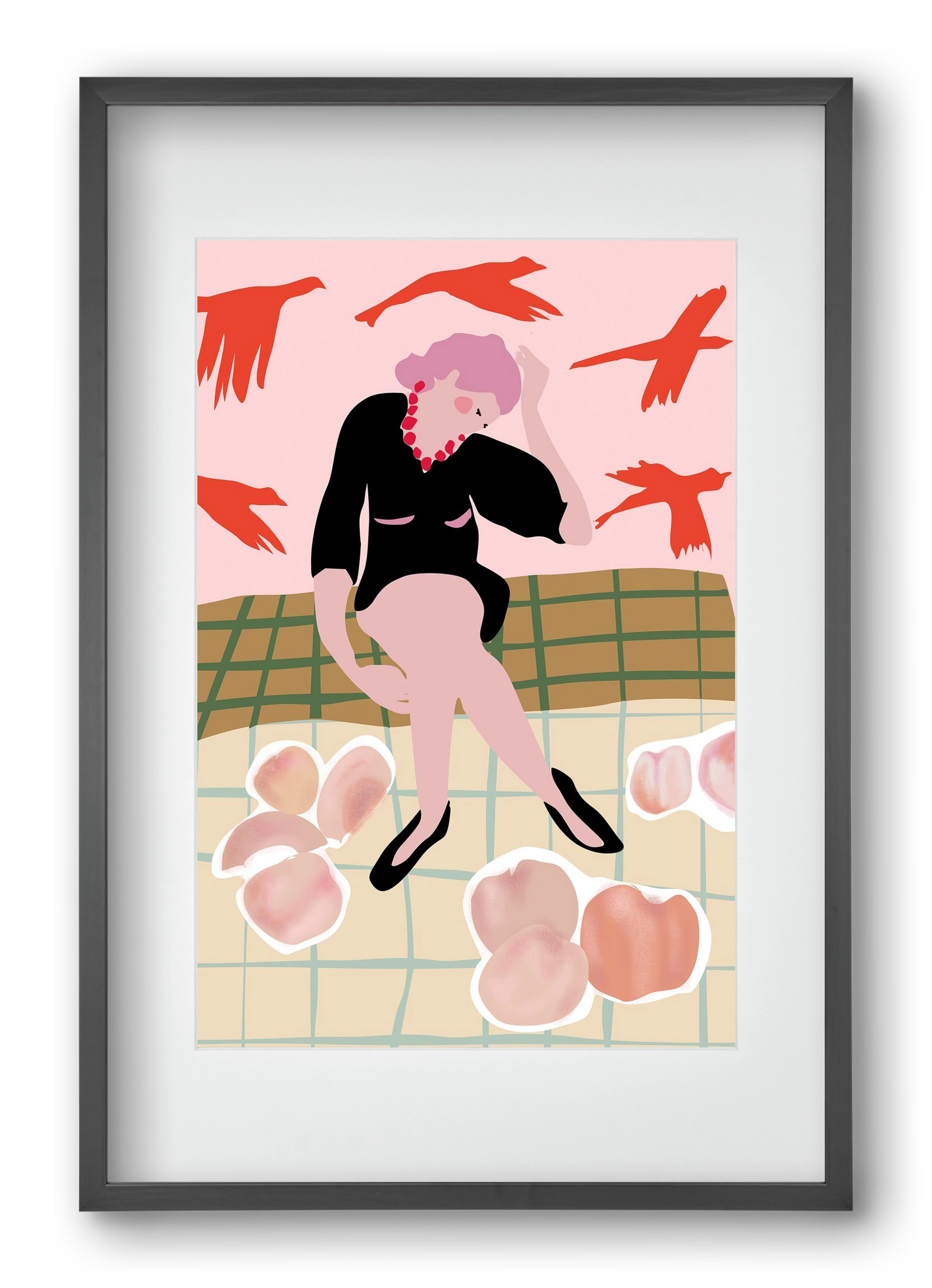 Apricot, 40x60 cm (30x45 cm), Fekete keret, paszpartuval