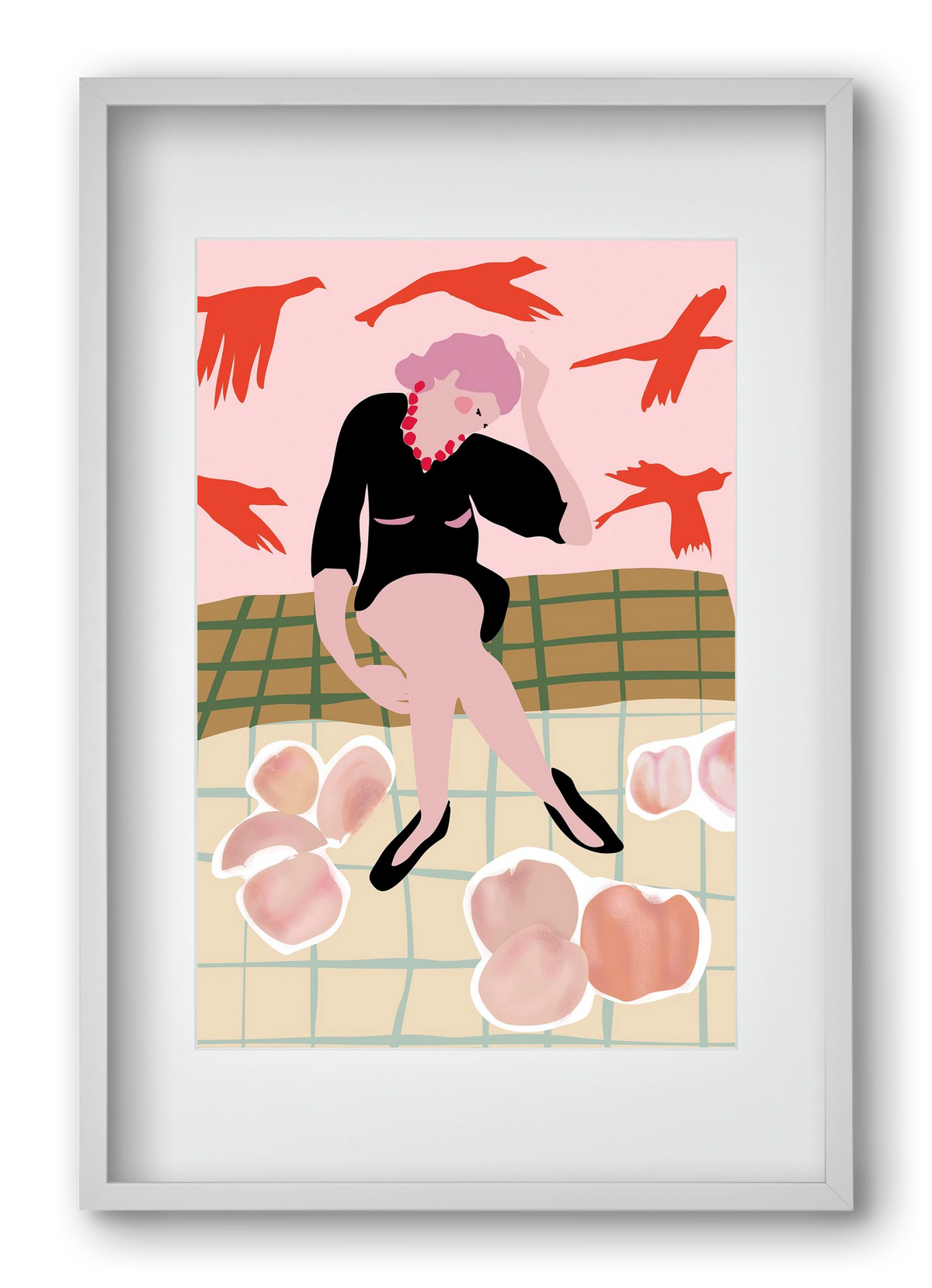 Apricot, 40x60 cm (30x45 cm), Fehér keret, paszpartuval