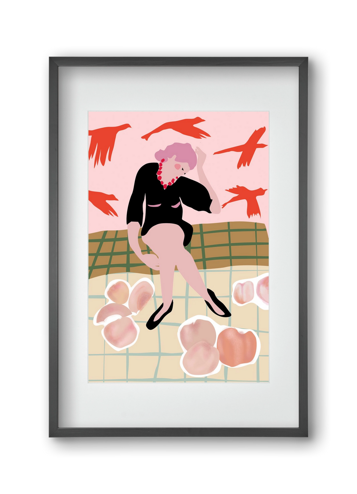 Apricot, 30x45 cm (20x30 cm), Fekete keret, paszpartuval