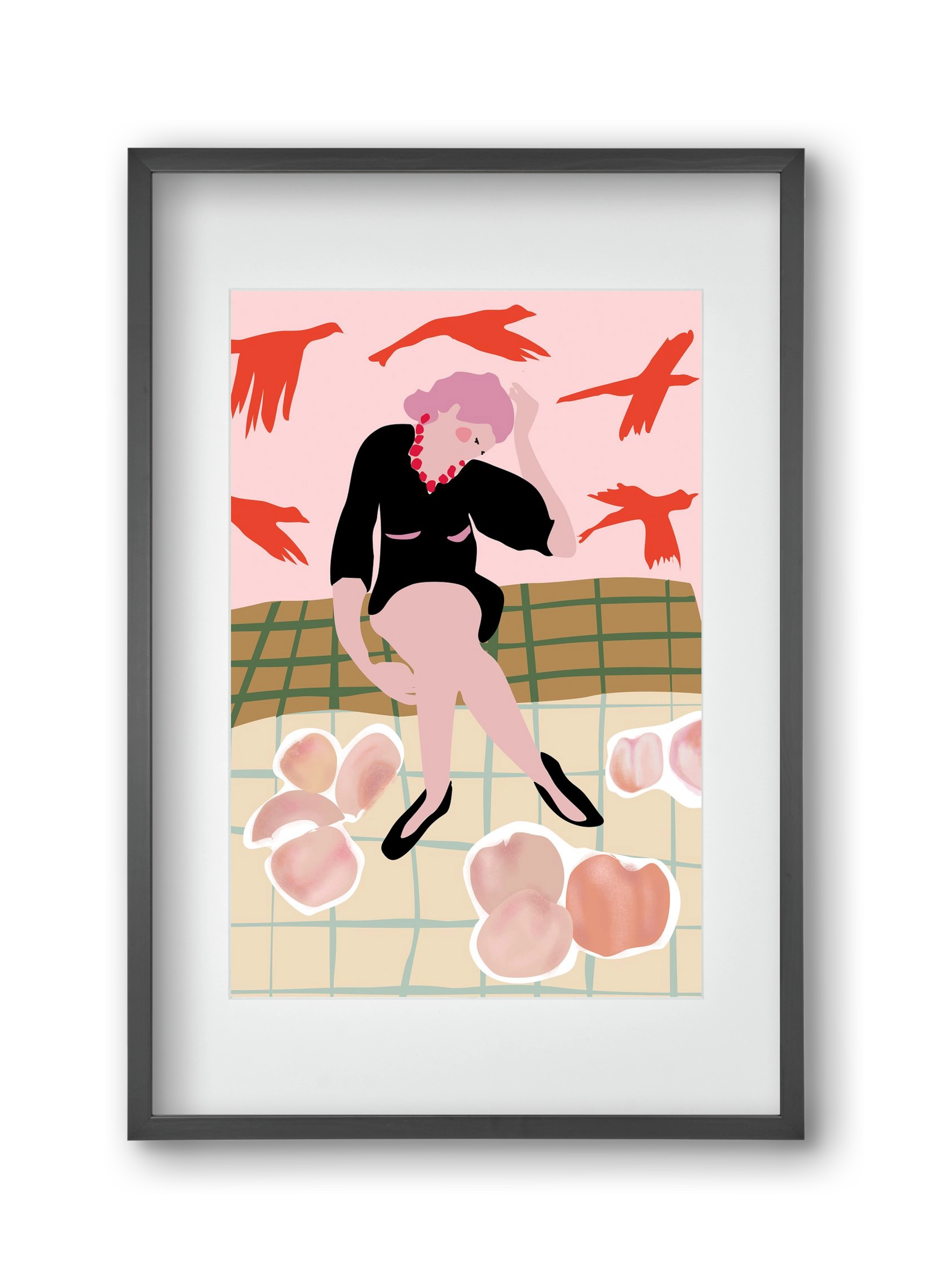 Apricot, 30x45 cm (20x30 cm), Fekete keret, paszpartuval