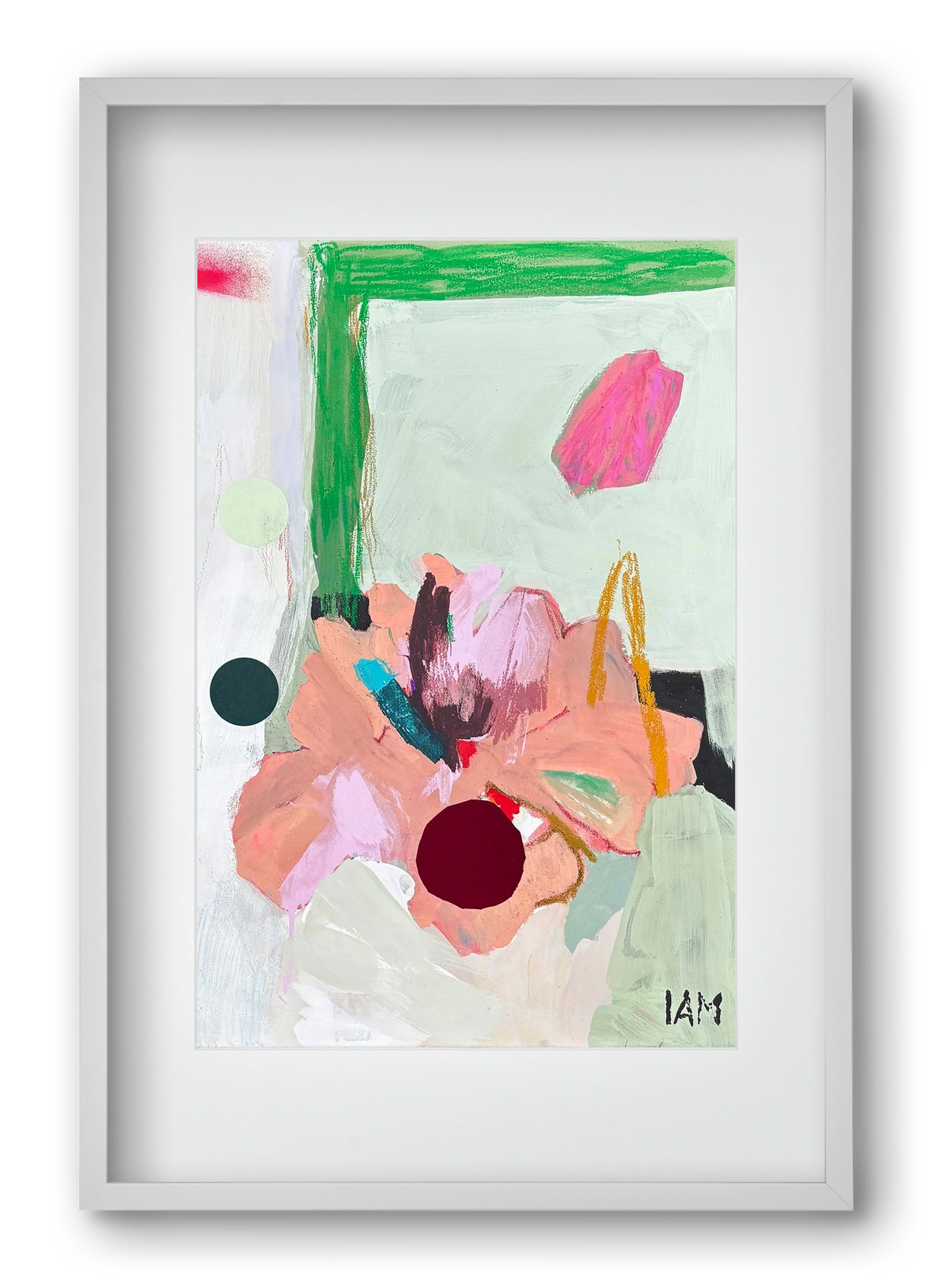 flower, 40x60 cm (30x45 cm), Fehér keret, paszpartuval