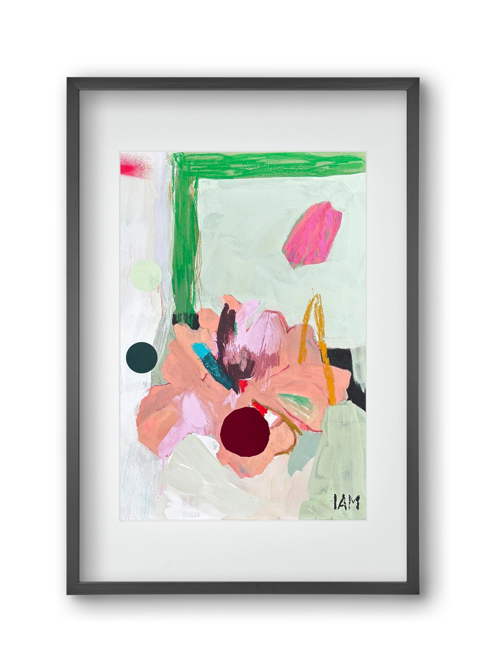 flower, 30x45 cm (20x30 cm), Fekete keret, paszpartuval