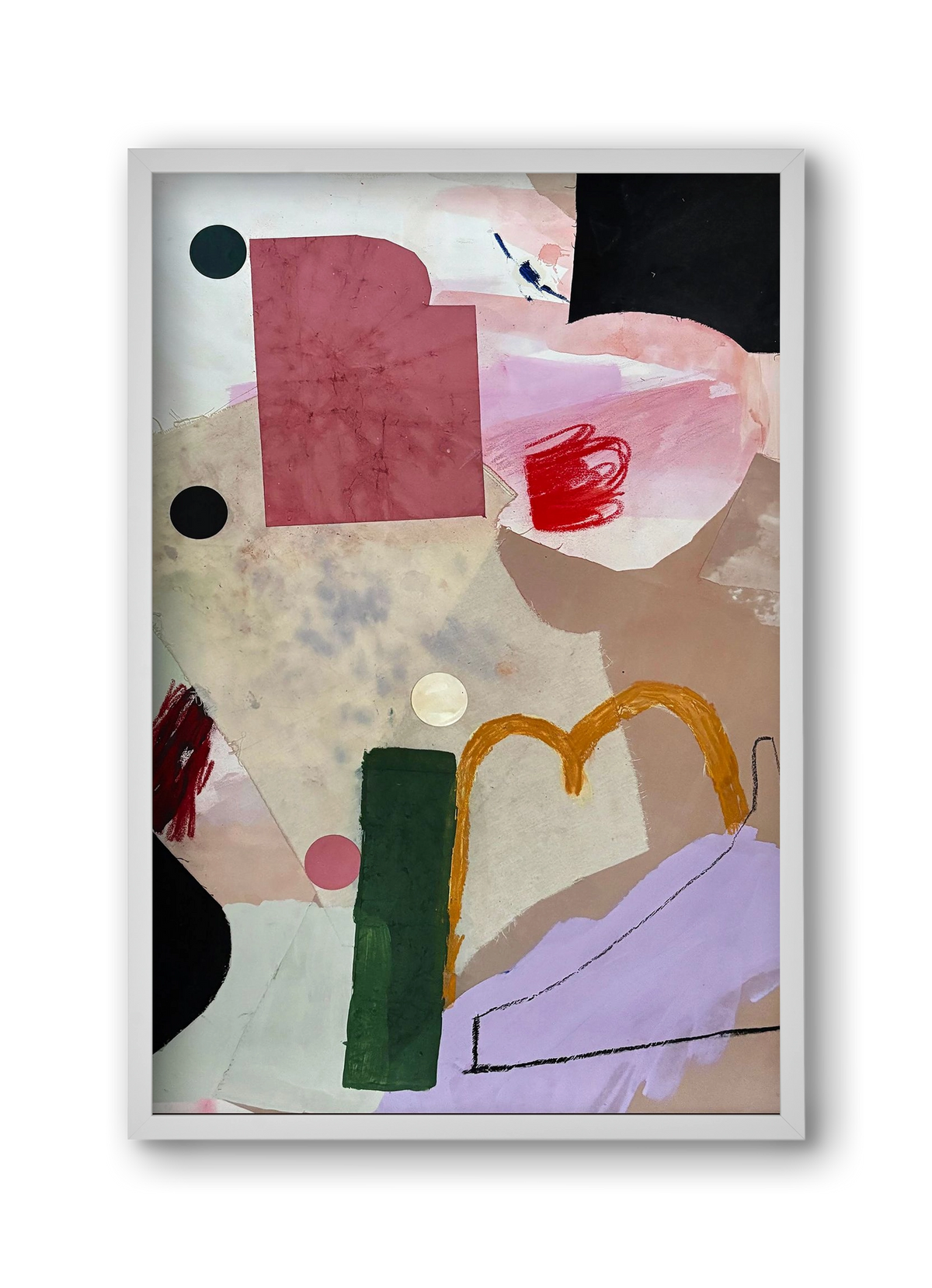 Child on the playground, 30x45 cm (30x45 cm), Fehér keret