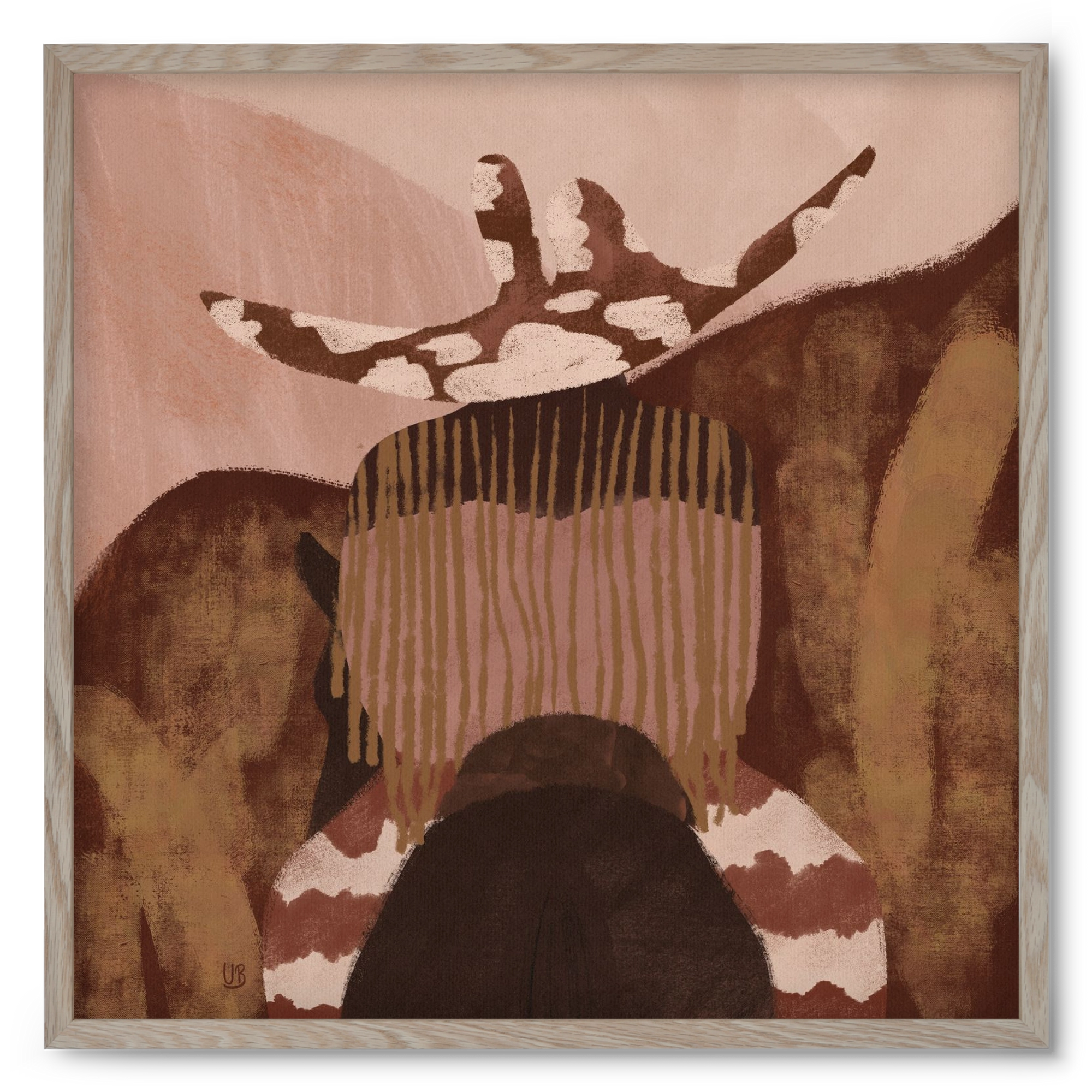 Desert gallop, 50x50 cm (50x50 cm), Tölgy keret