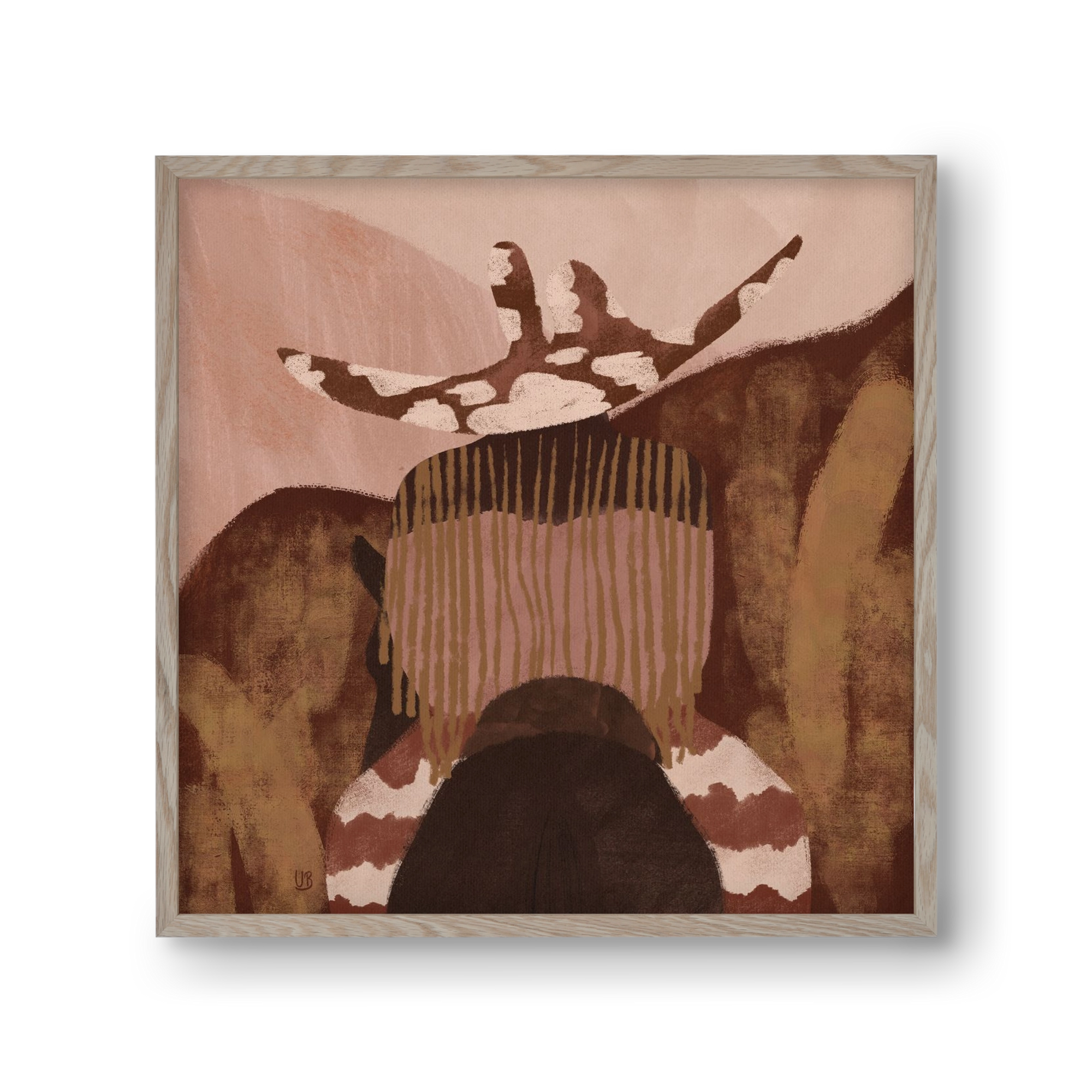 Desert gallop, 30x30 cm (30x30 cm), Tölgy keret