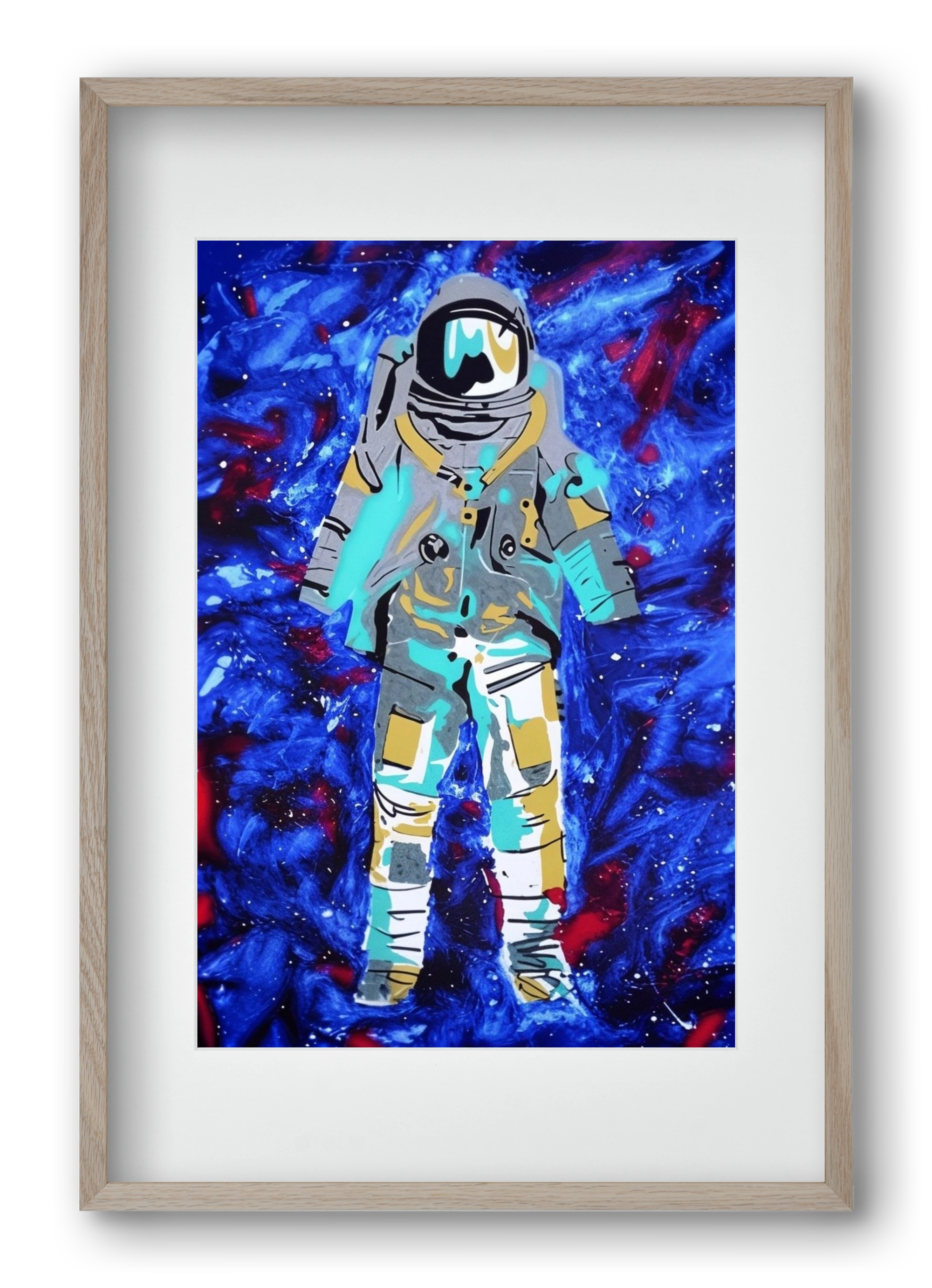 Astronaut, 40x60 cm (30x45 cm), Tölgy keret, paszpartuval